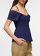 T-shirt fitted con scollo dritto donna_2