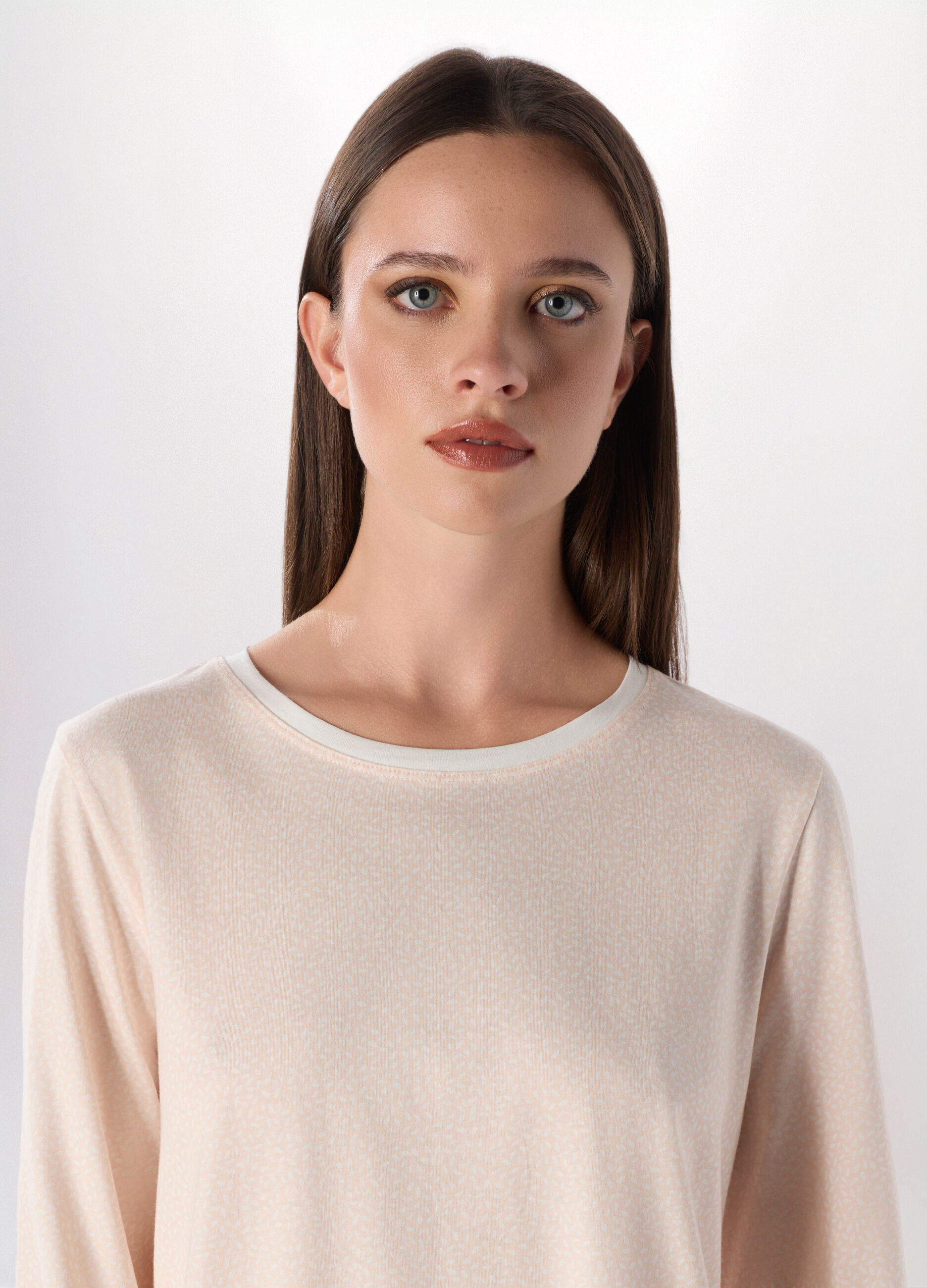 Set pigiama lungo in puro cotone donna_2