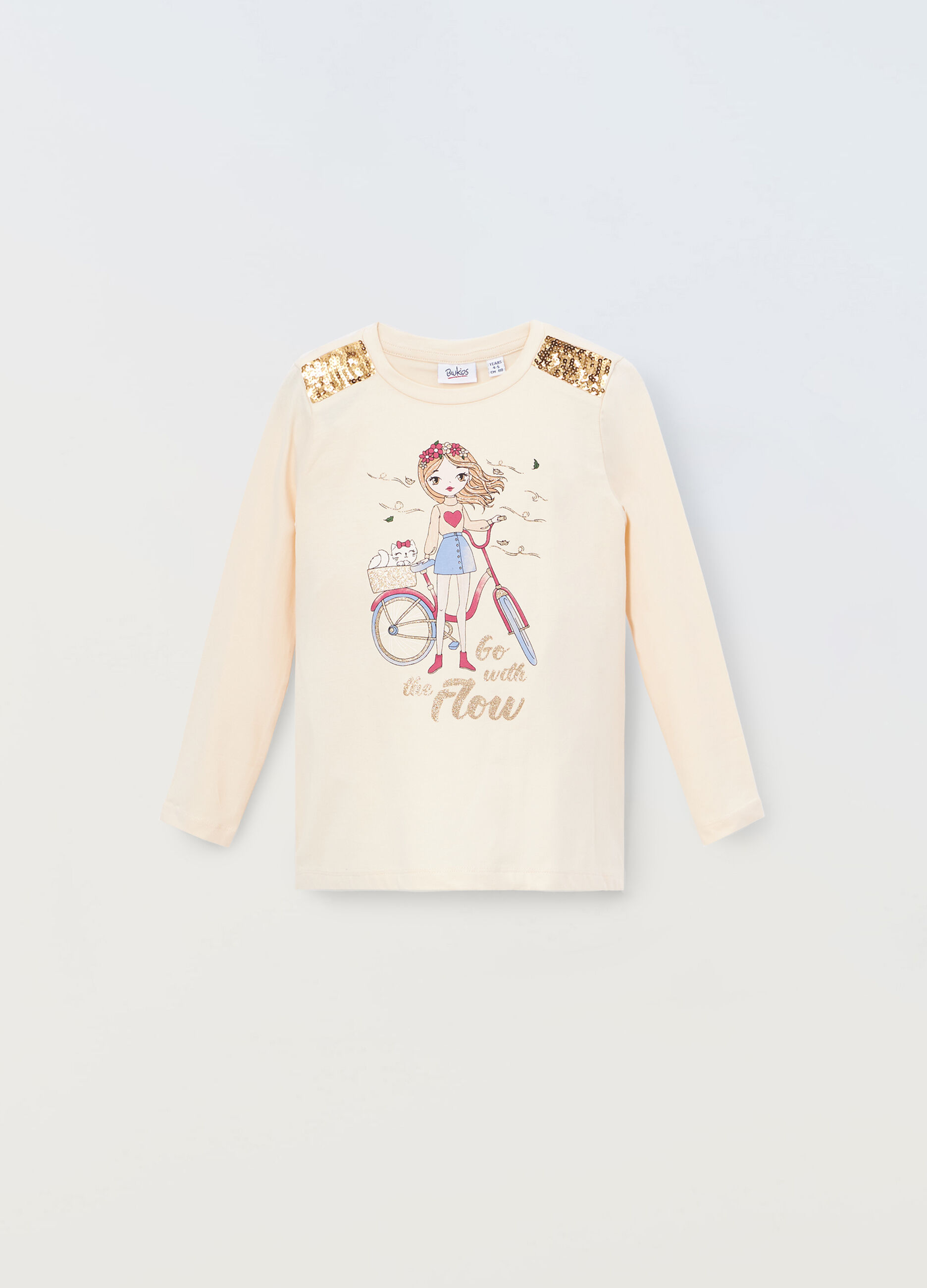 T-shirt in jersey di cotone stretch bambina_0