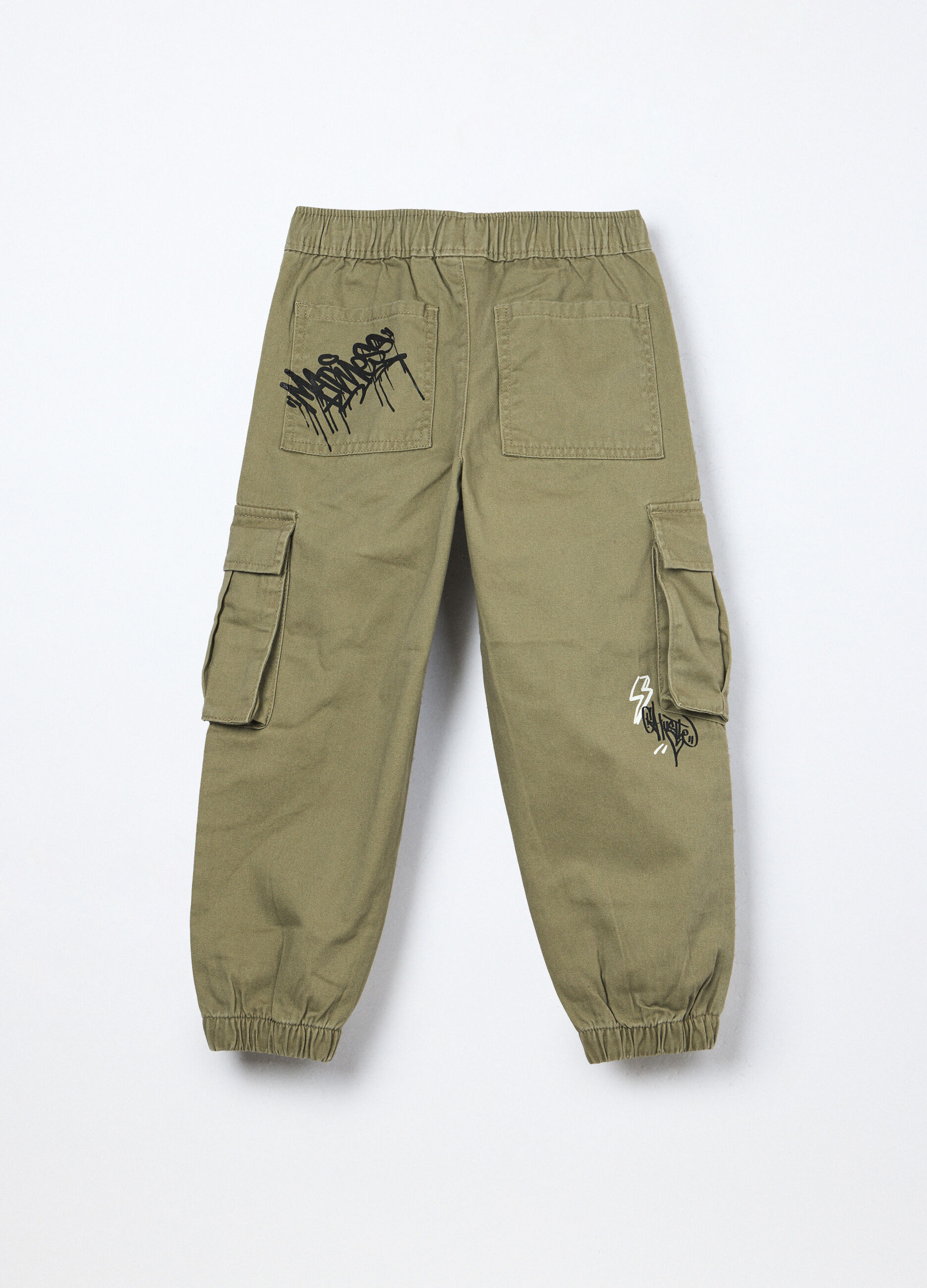 Pantaloni cargo in puro cotone bambino_1