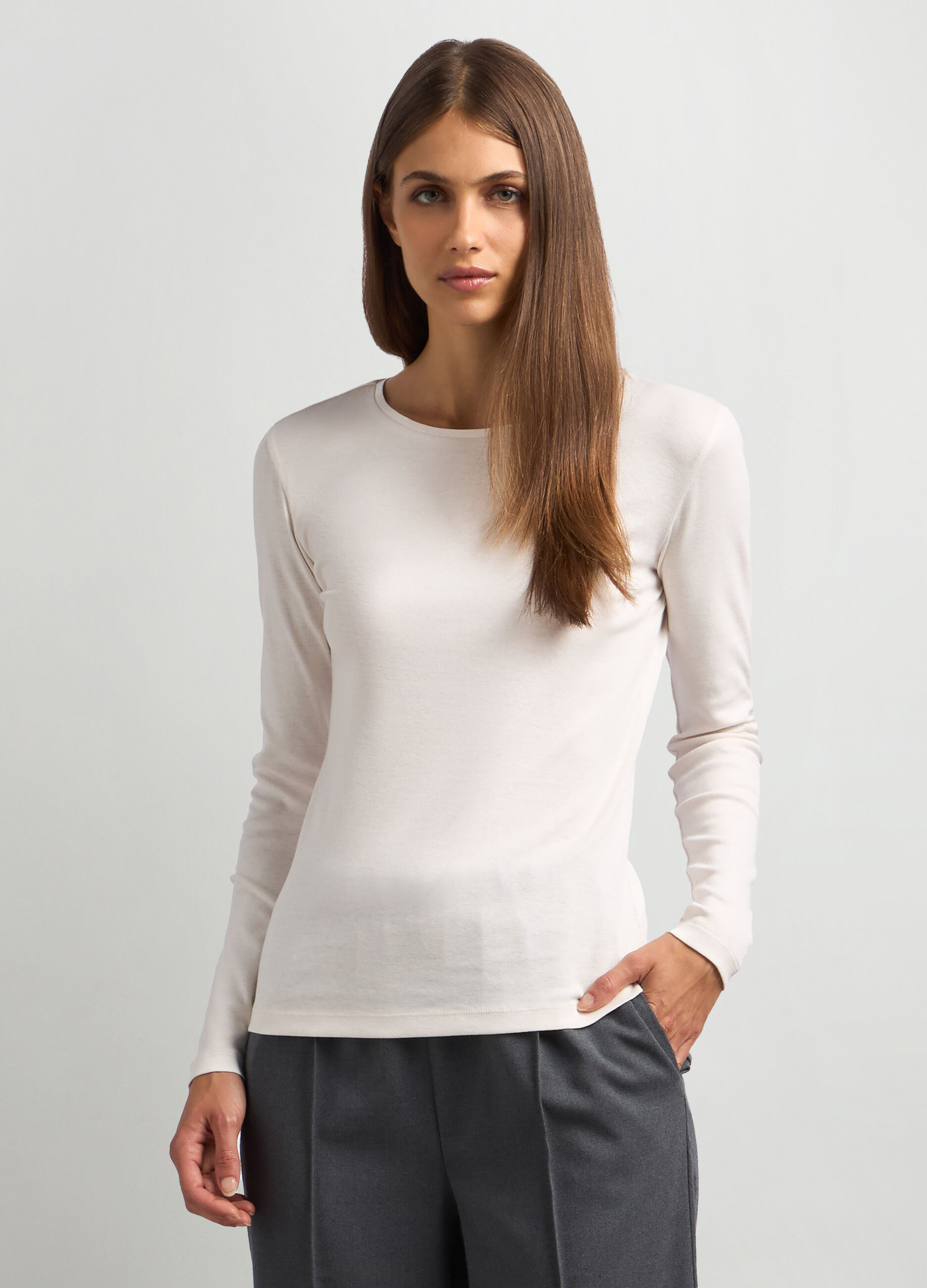 T-shirt in puro cotone donna_0