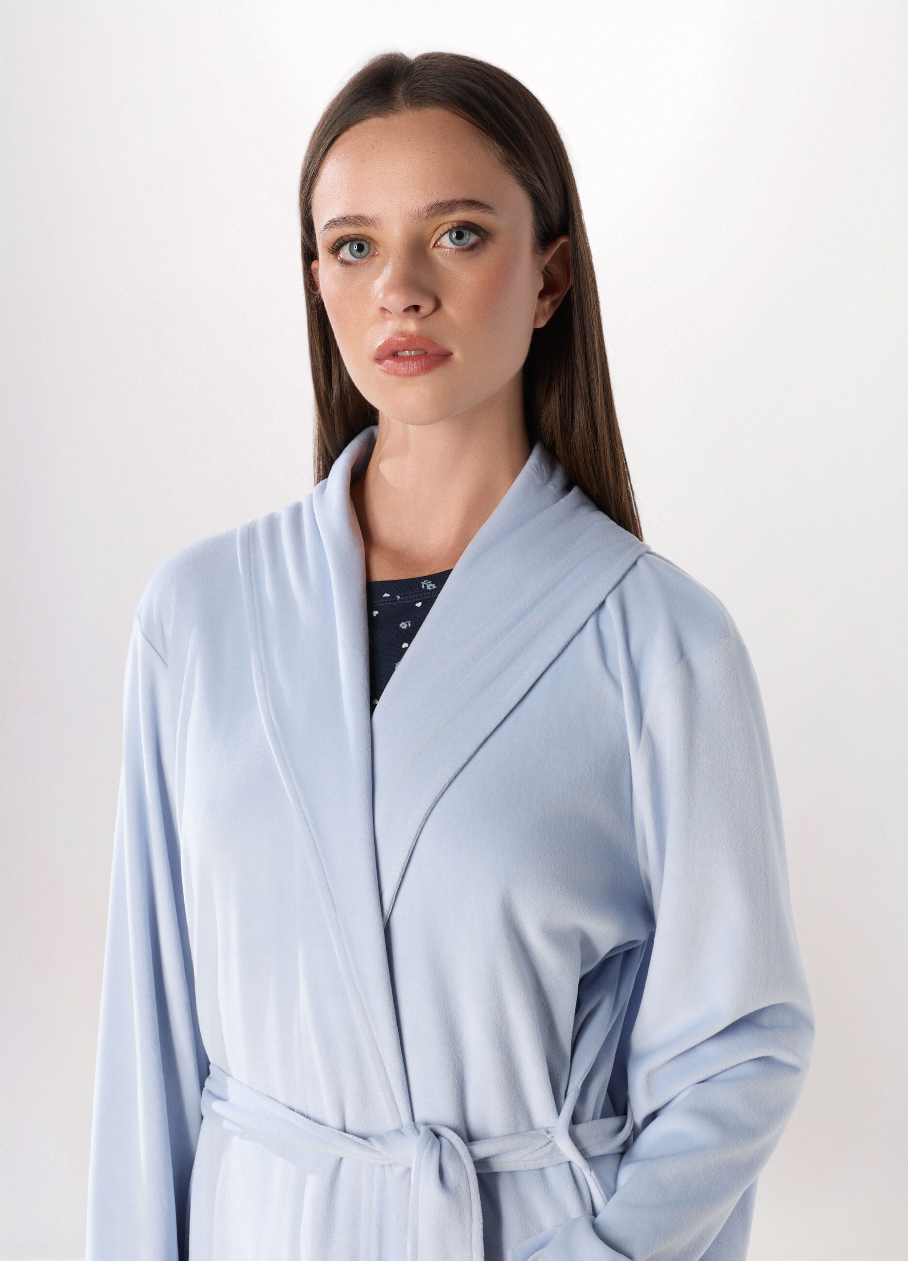 Vestaglia in velluto tinta unita donna_2