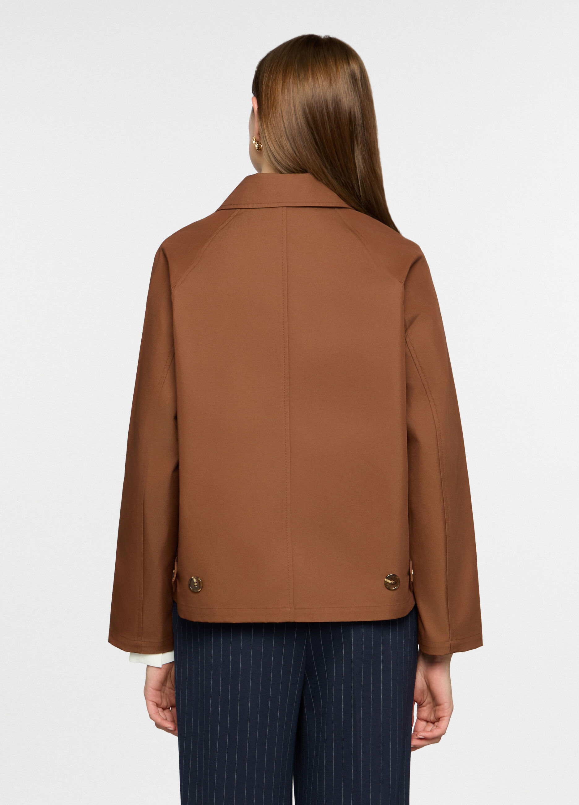 Trench corto misto cotone donna_1