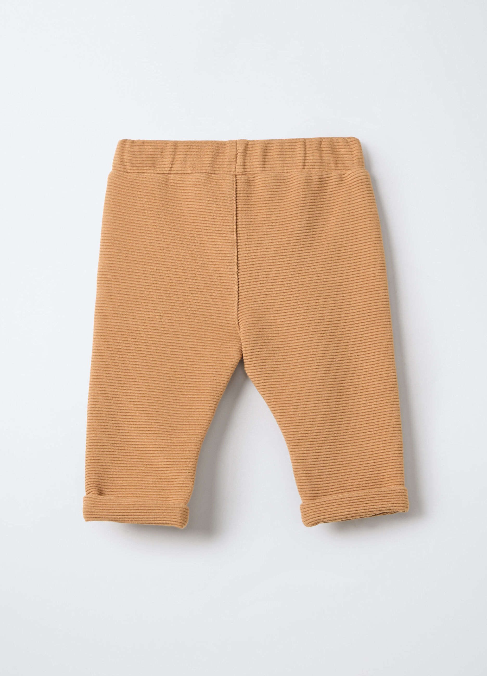 Jogger in costina misto cotone stretch neonato_1