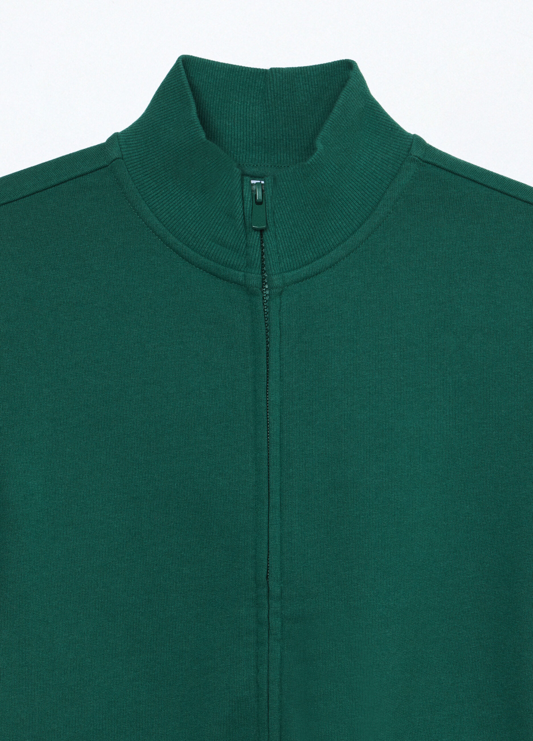 Felpa full zip a collo alto in puro cotone bambino_2
