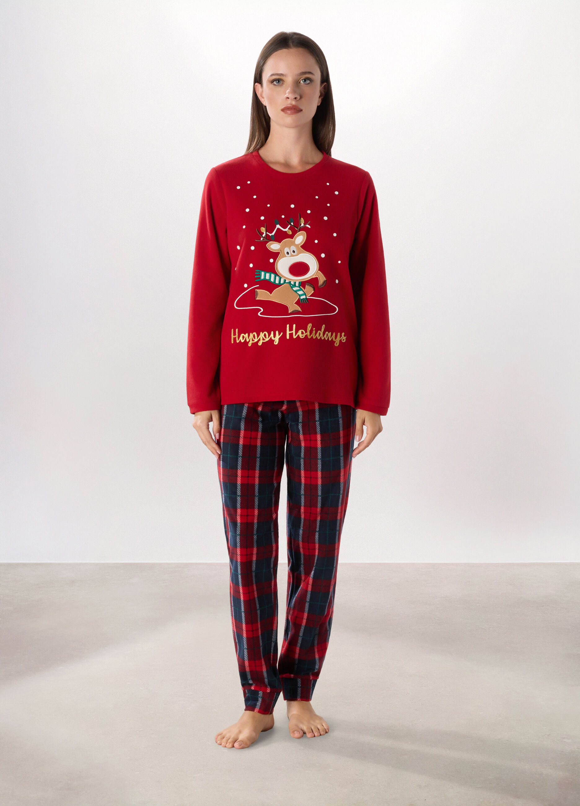 Set pigiama lungo in micropile donna_0