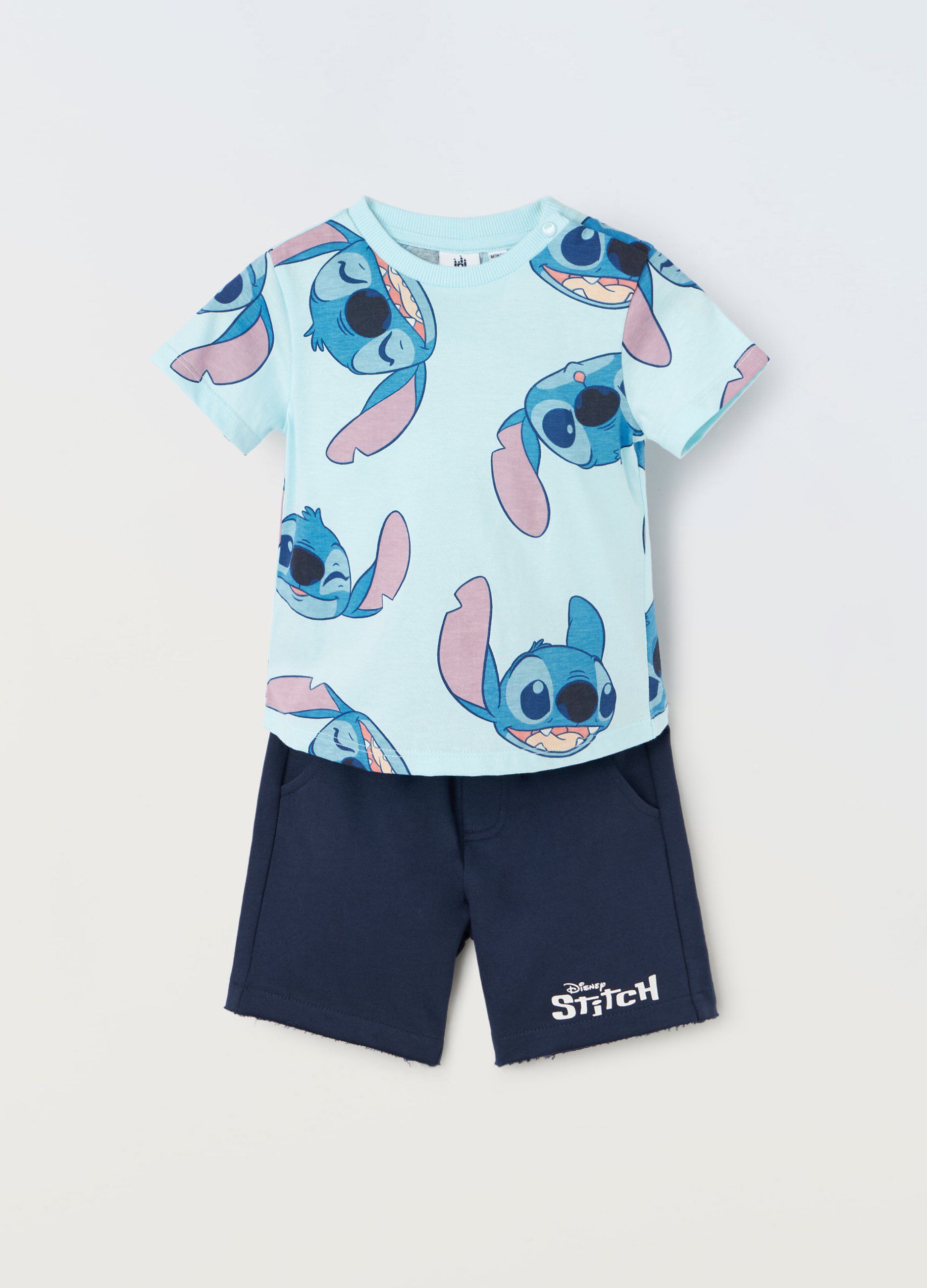 Jogging set corto in puro cotone neonato_0