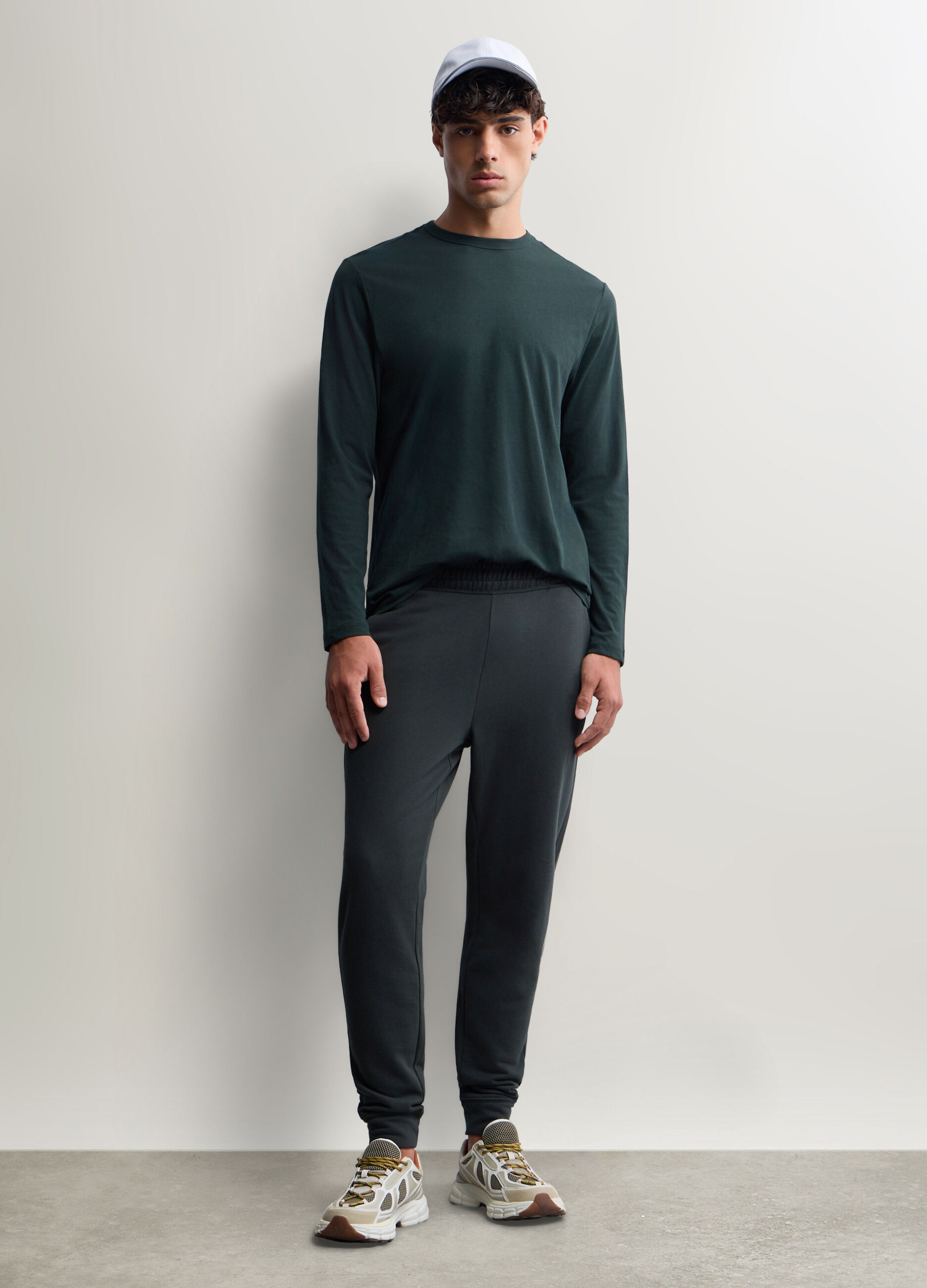 Jogger slim fit in felpa di cotone uomo