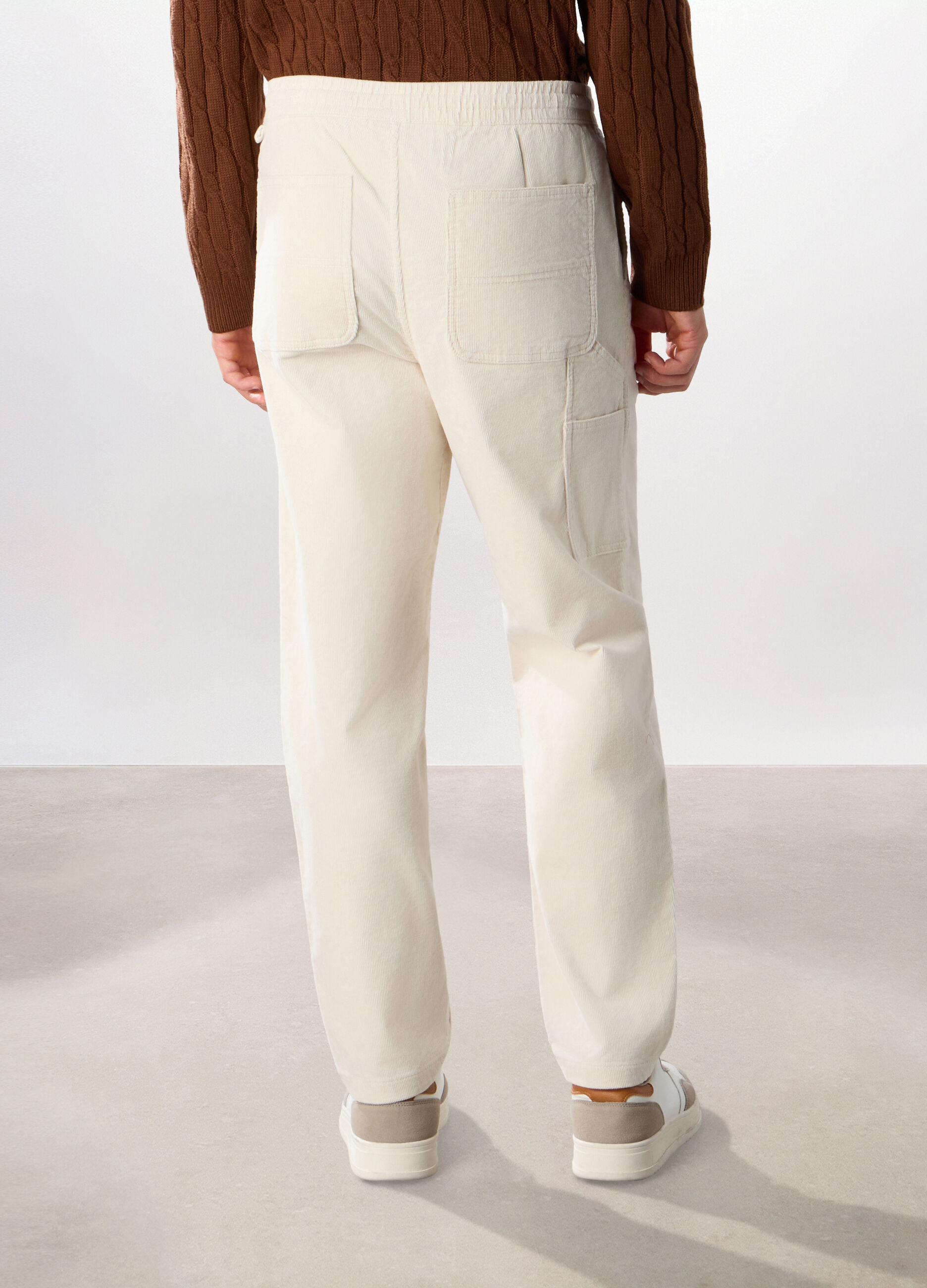 Pantalone in velluto a coste di cotone stretch uomo_1