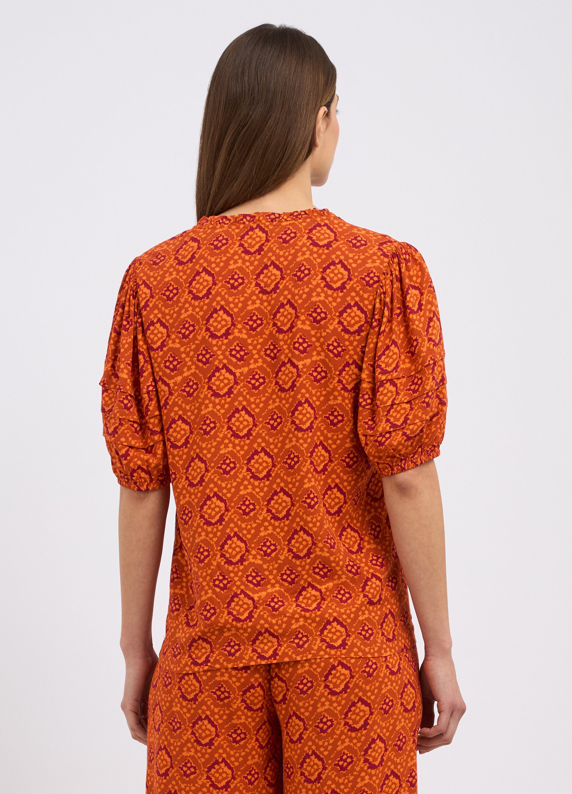 Blusa in pura viscosa con stampa donna_1