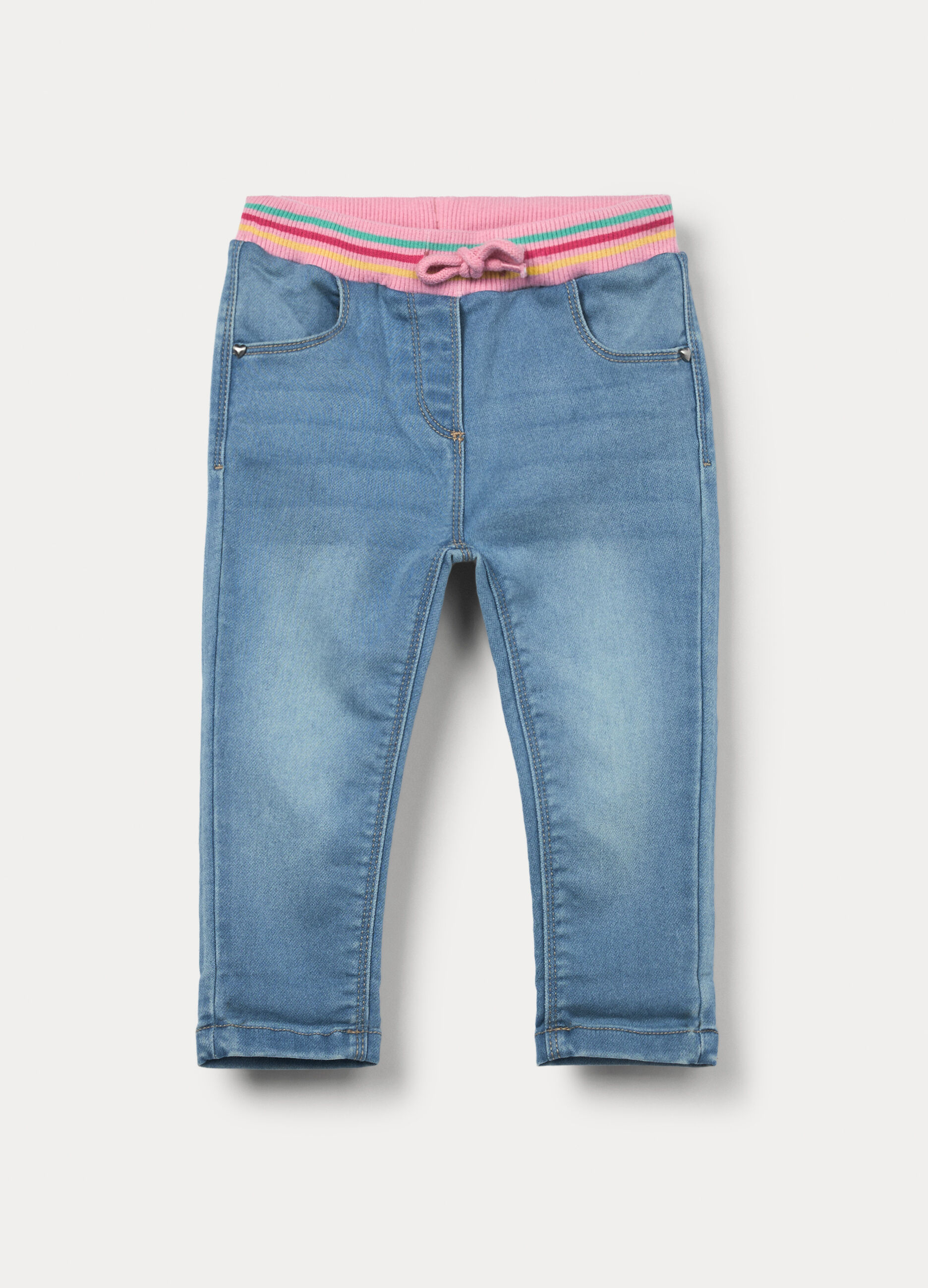 Jogger in denim misto cotone bimba_0