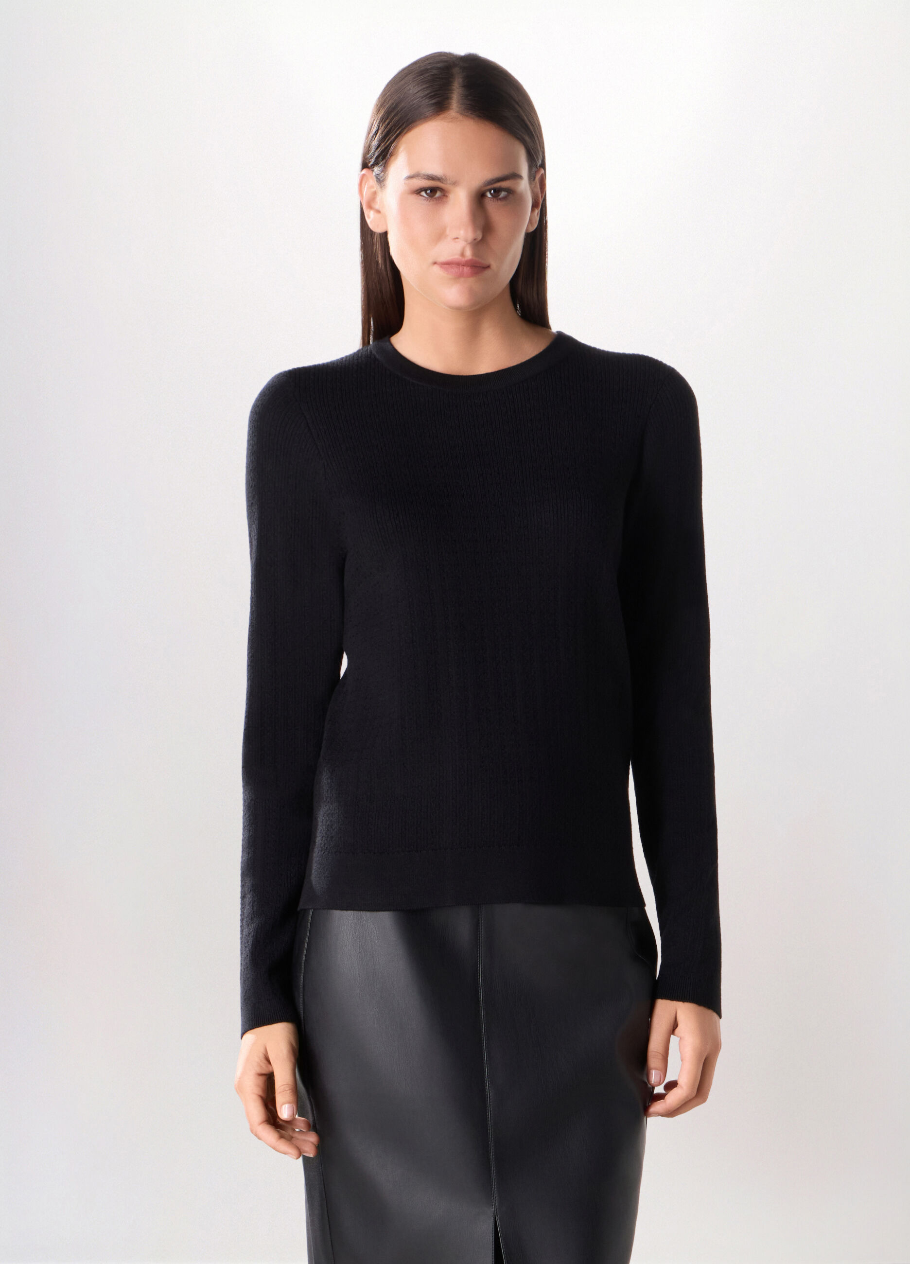 Girocollo tricot misto viscosa donna_0