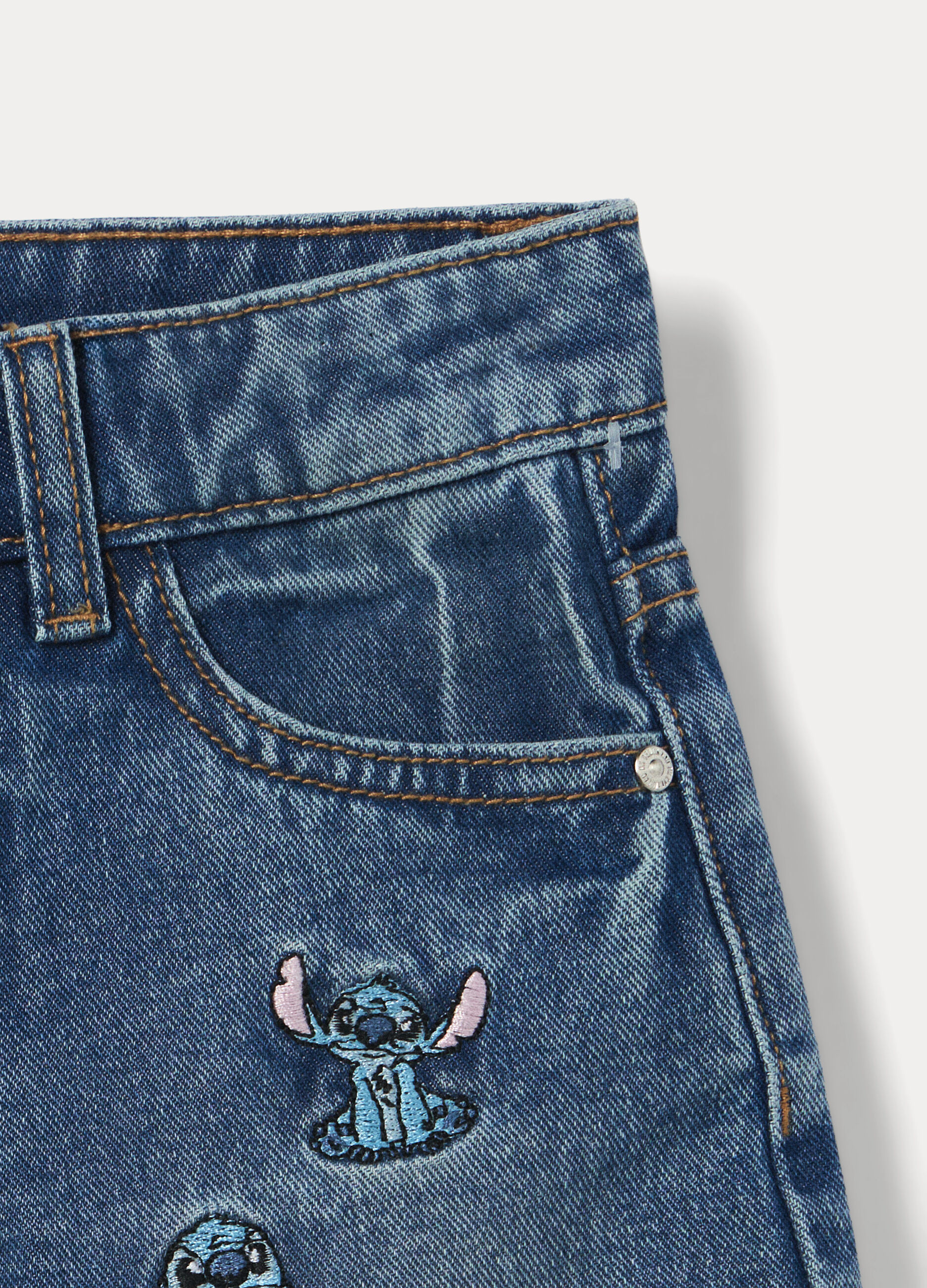 Shorts Disney in denim di puro cotone bambina_1