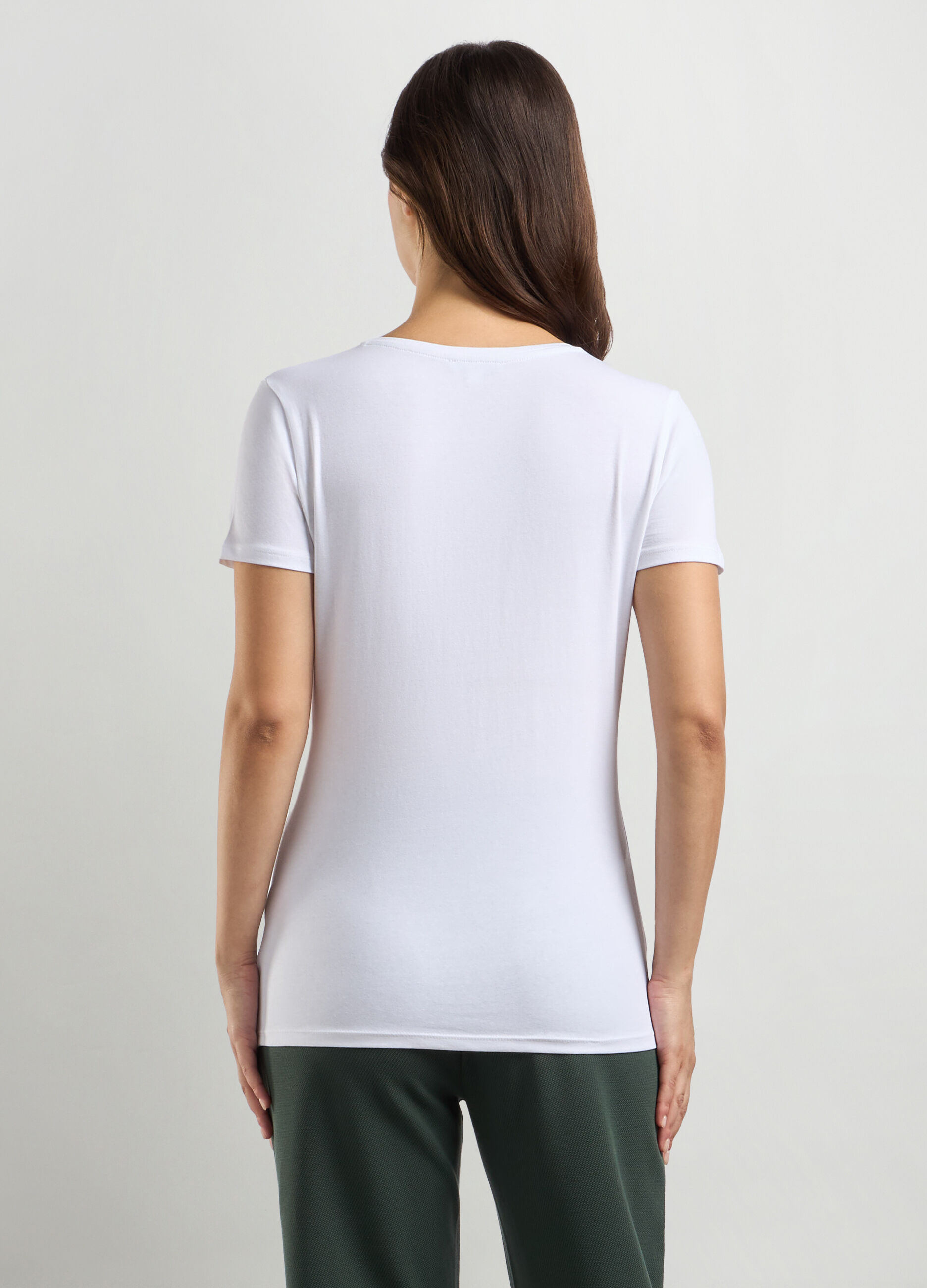 T-shirt in jersey di cotone stretch donna_1