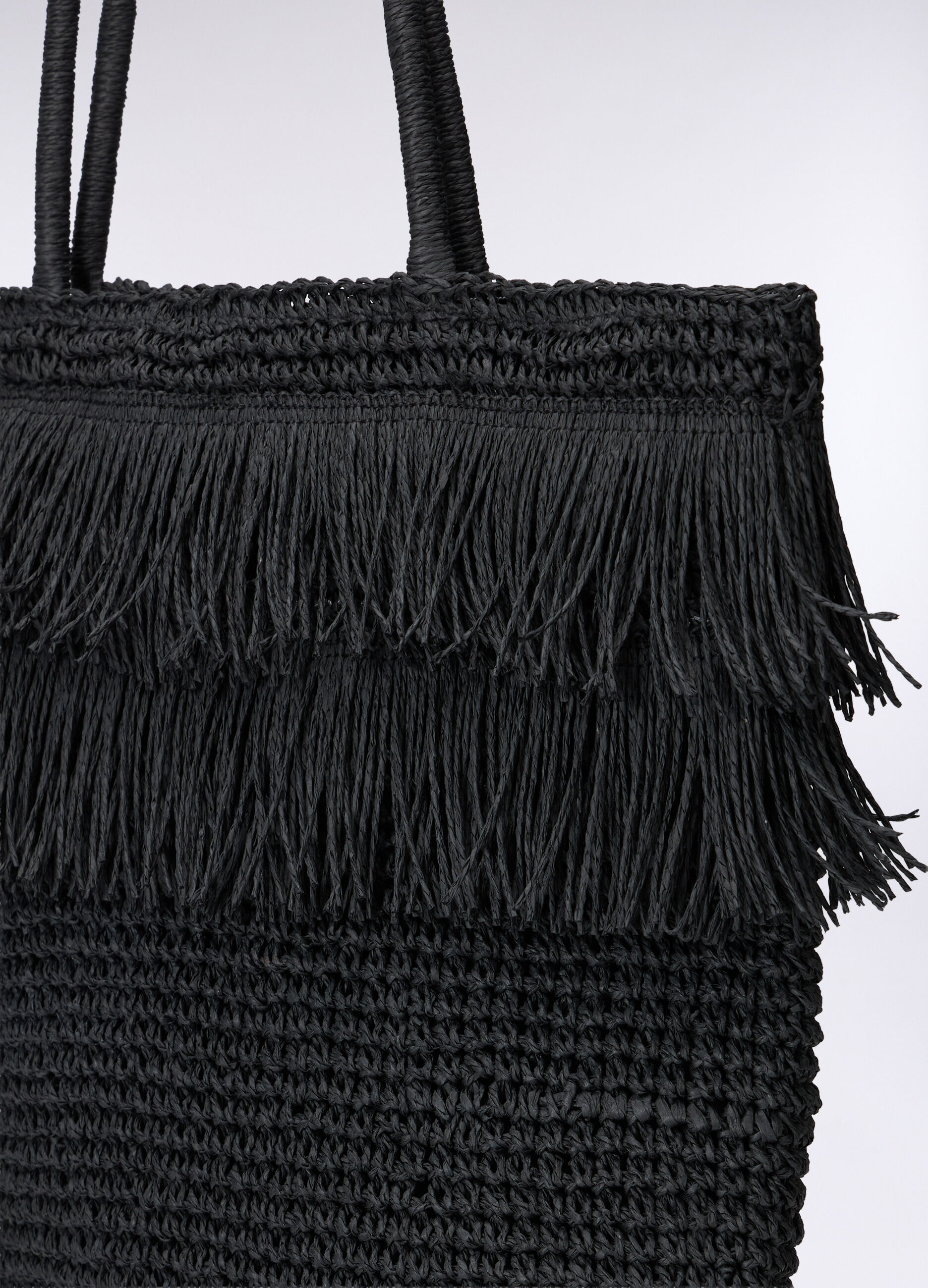 Borsa mare a spalla in carta tessile donna_2