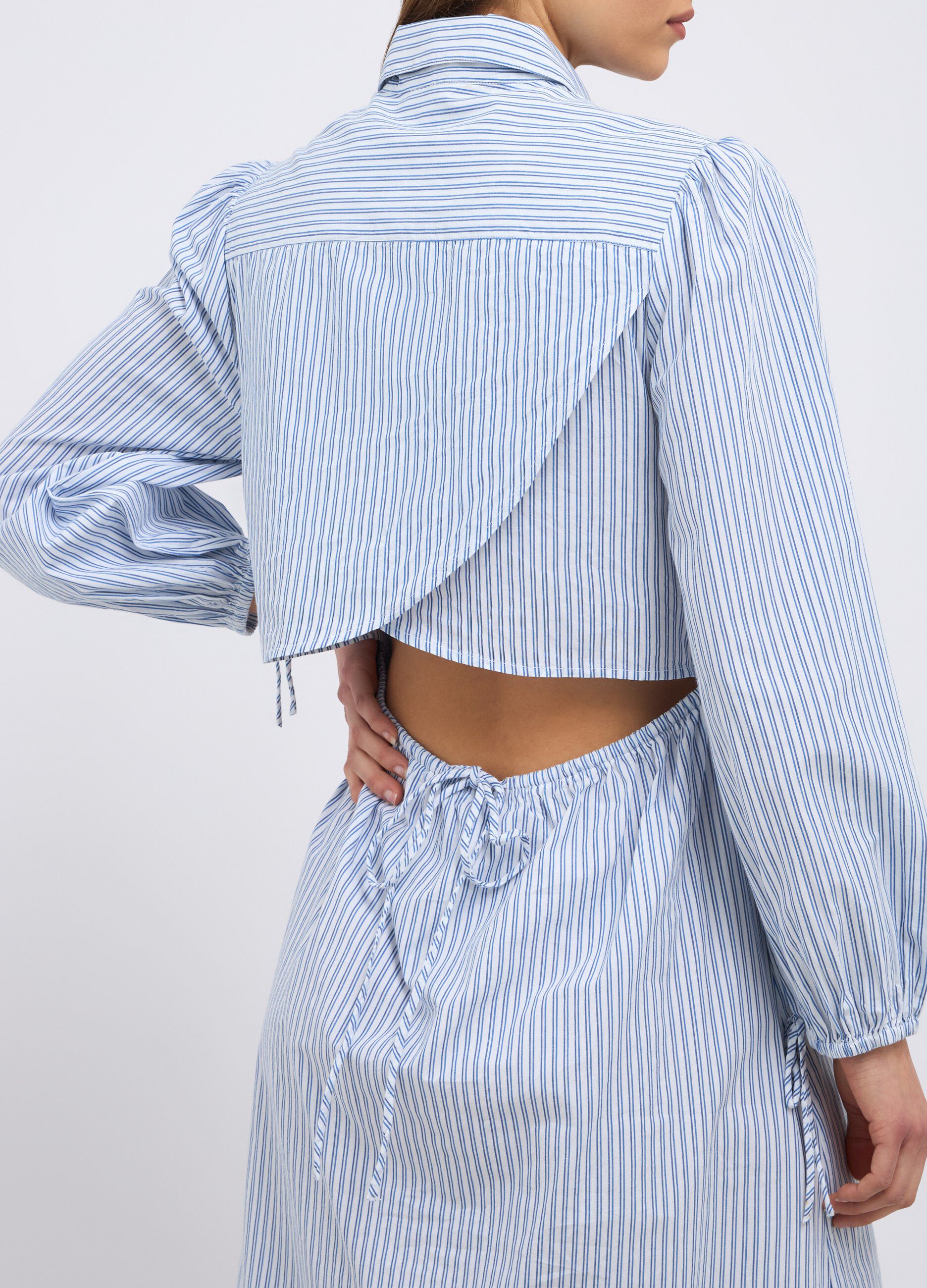 Abito rigato in puro cotone donna_2