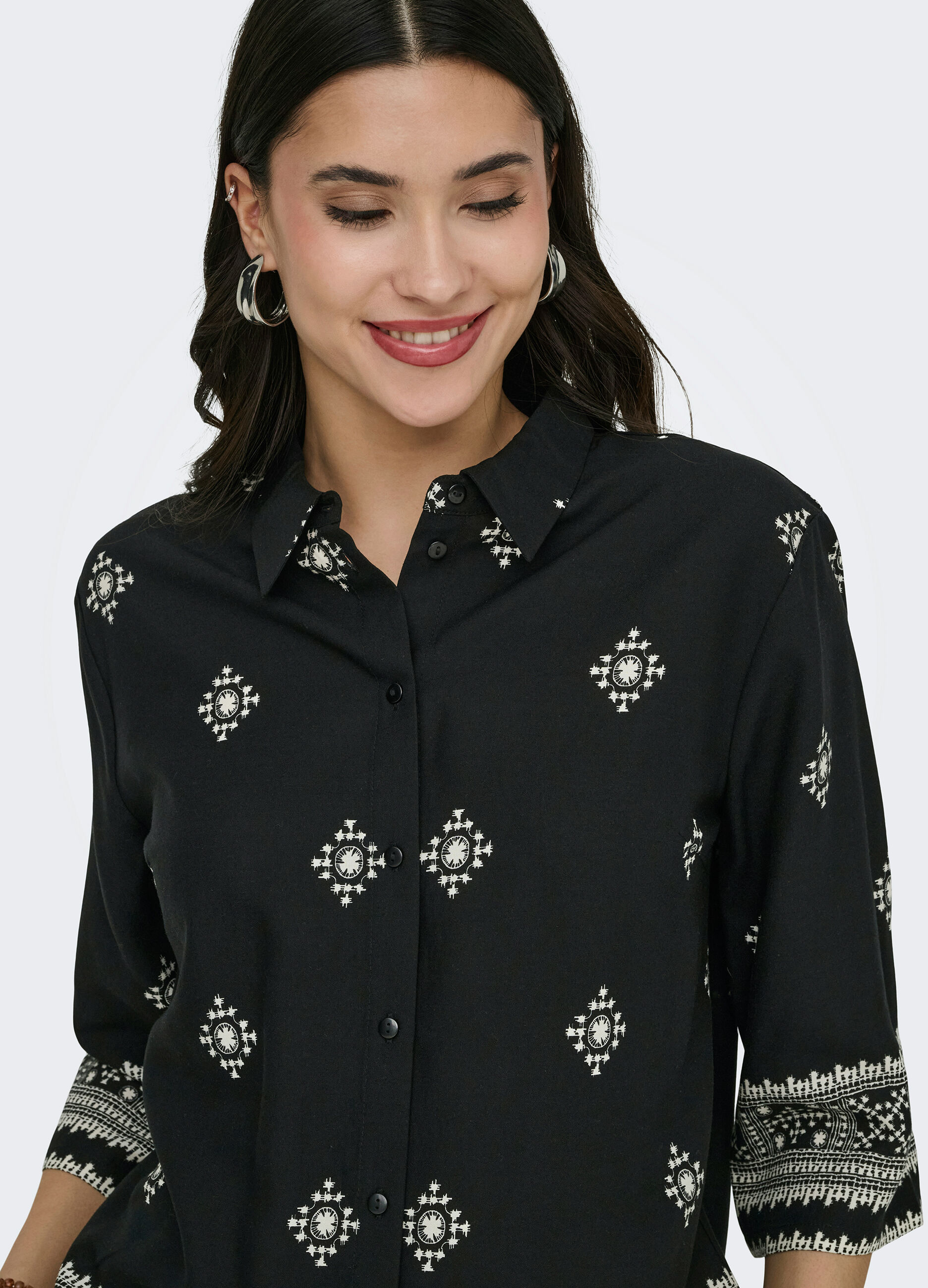 Camicia loose fit con maniche a 3/4_4