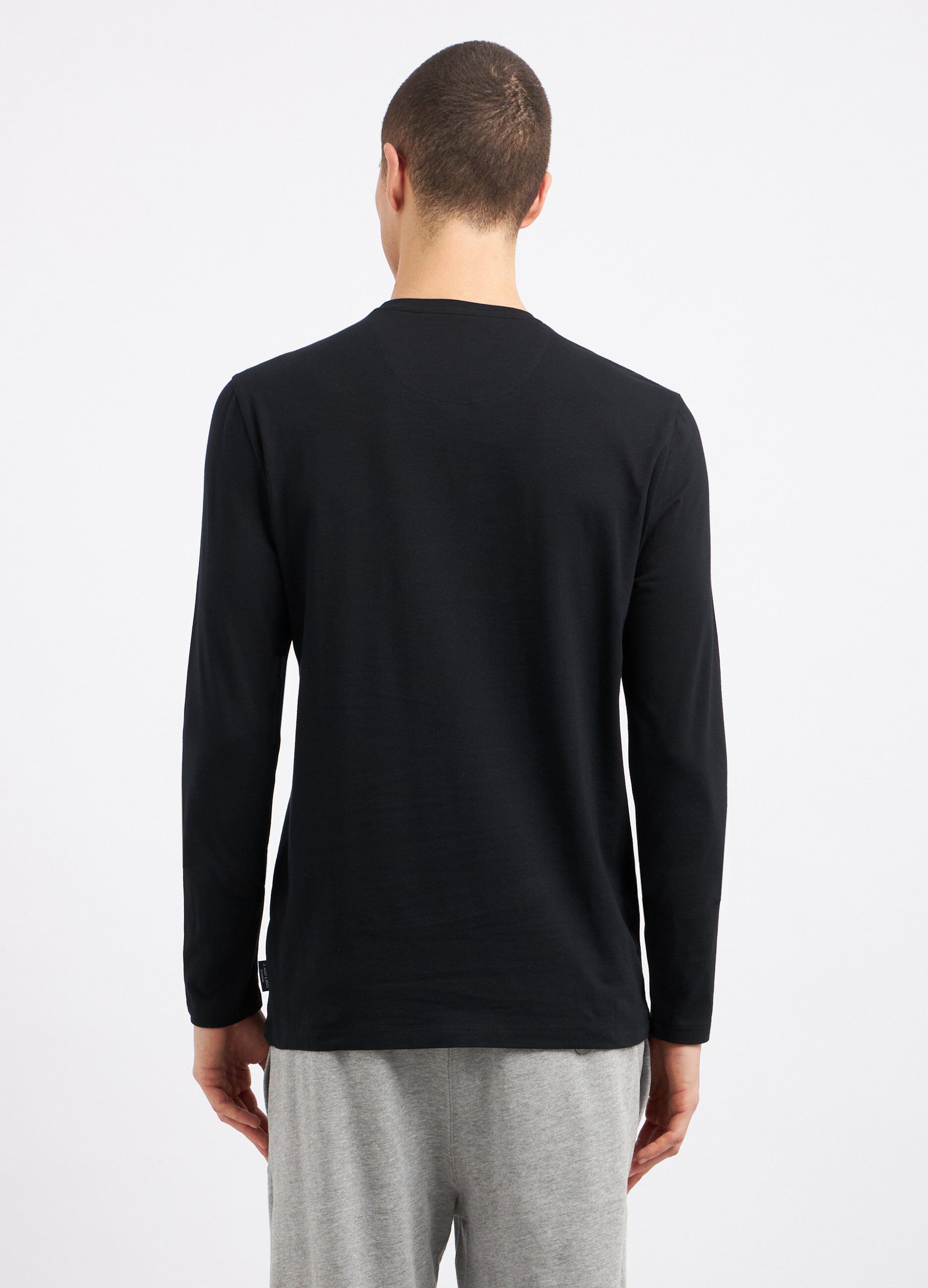 T-shirt a maniche lunghe in cotone stretch uomo_1