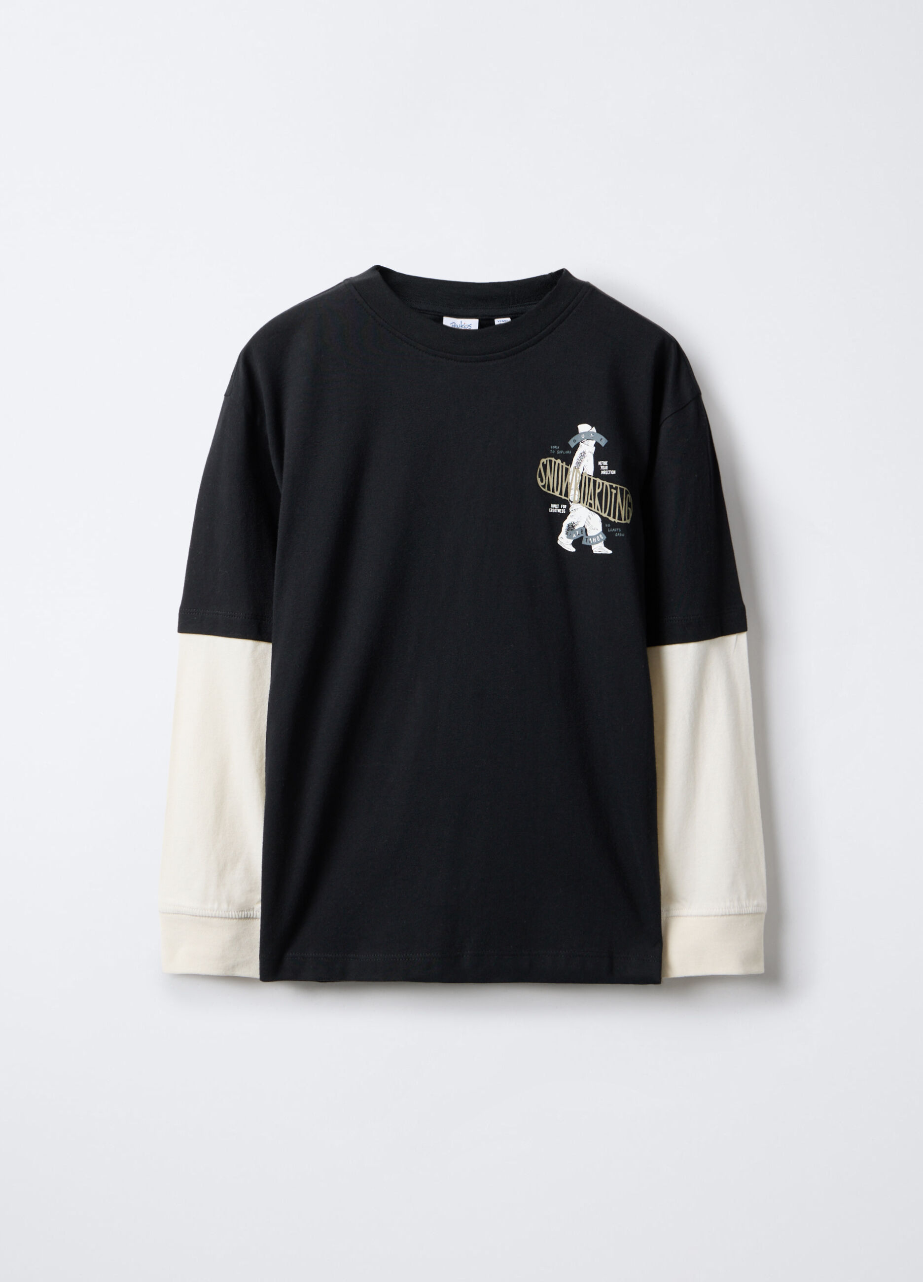 T-shirt girocollo in jersey di puro cotone ragazzo_0