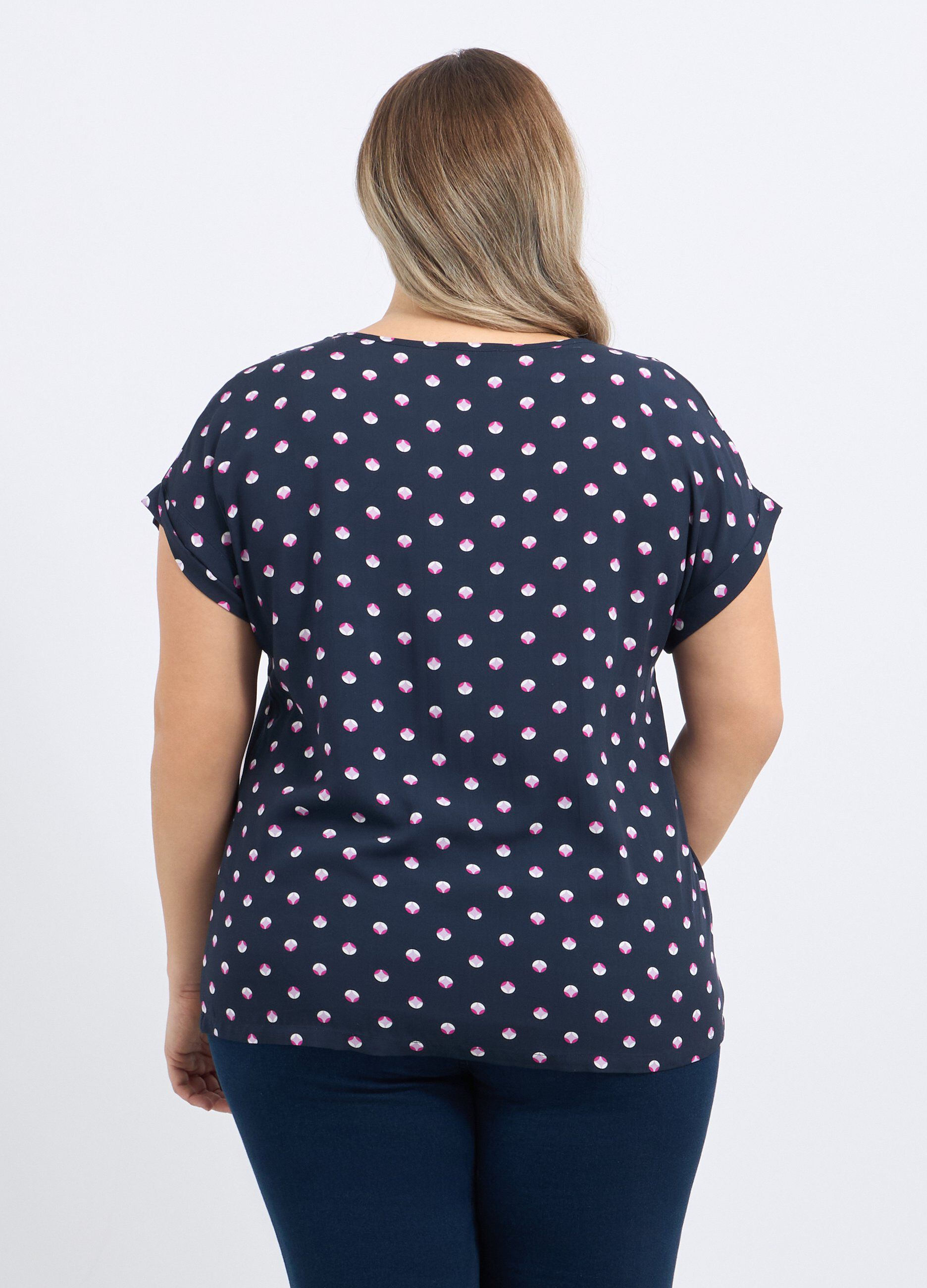 Blusa in pura viscosa a scollo rotondo donna curvy_1