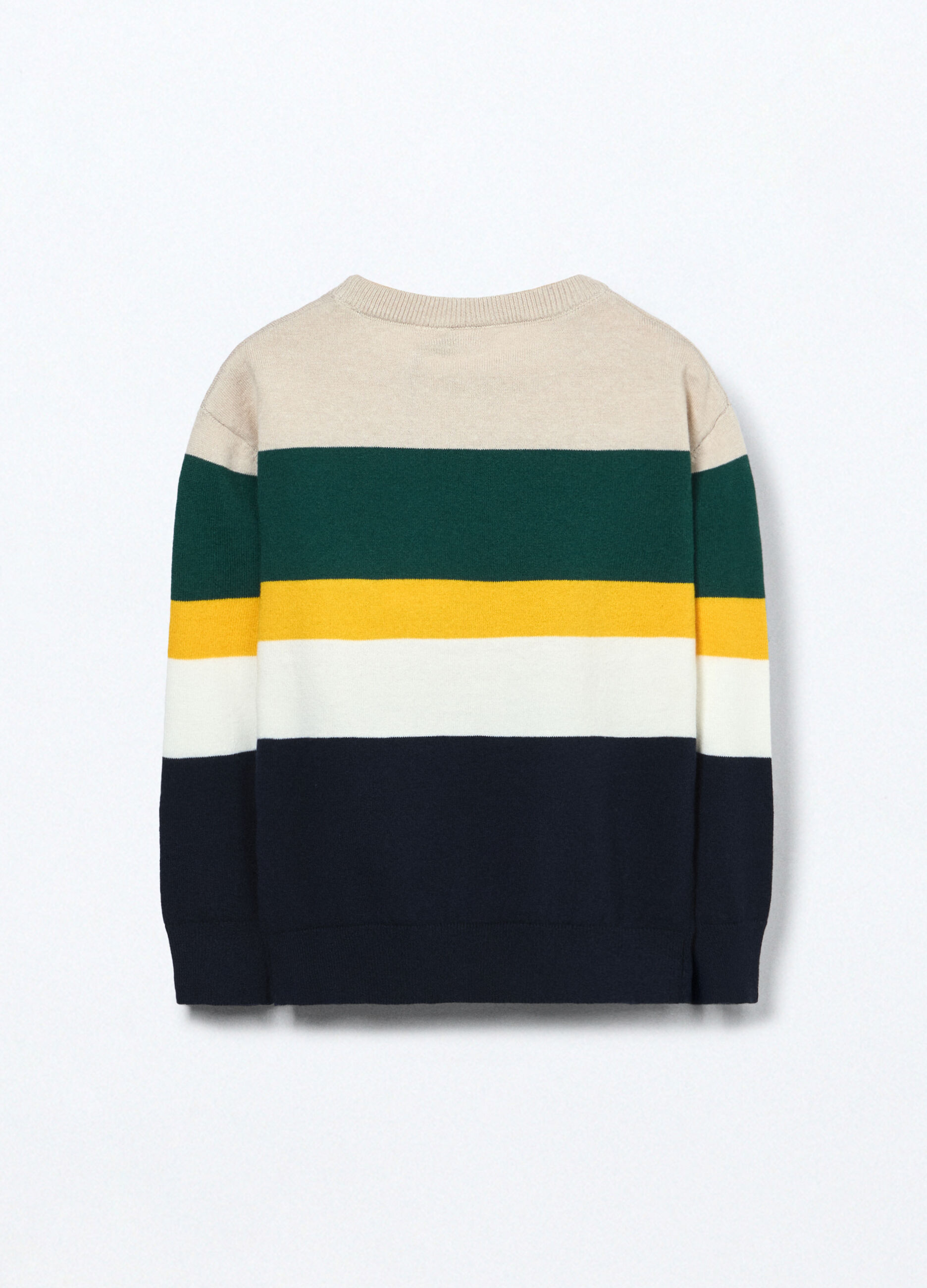 Girocollo tricot in puro cotone a righe bambino _1
