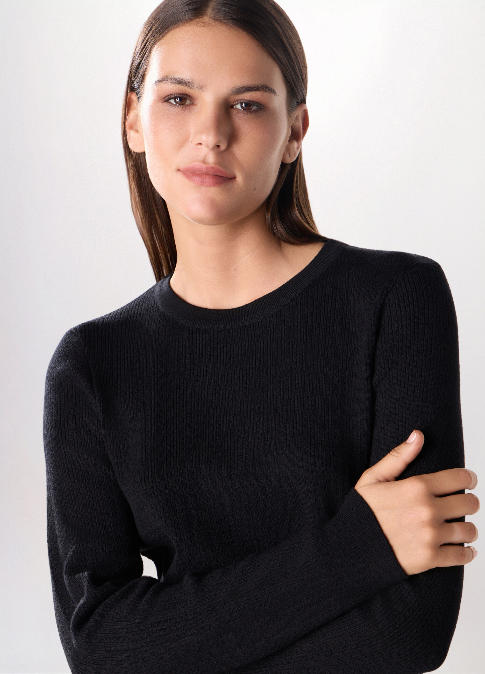 Girocollo tricot misto viscosa donna_2