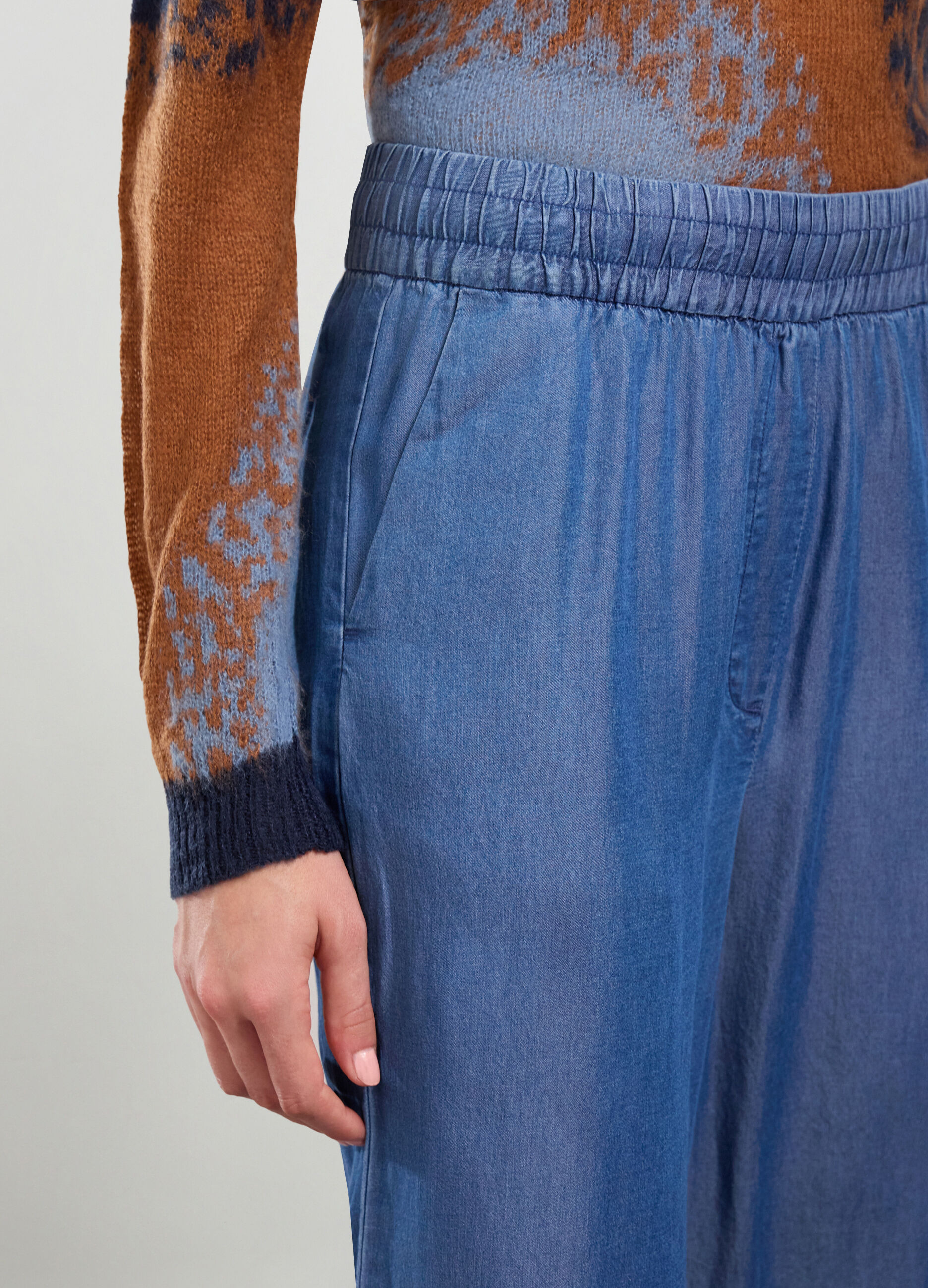 Pantaloni palazzo in pura lyocell donna_2