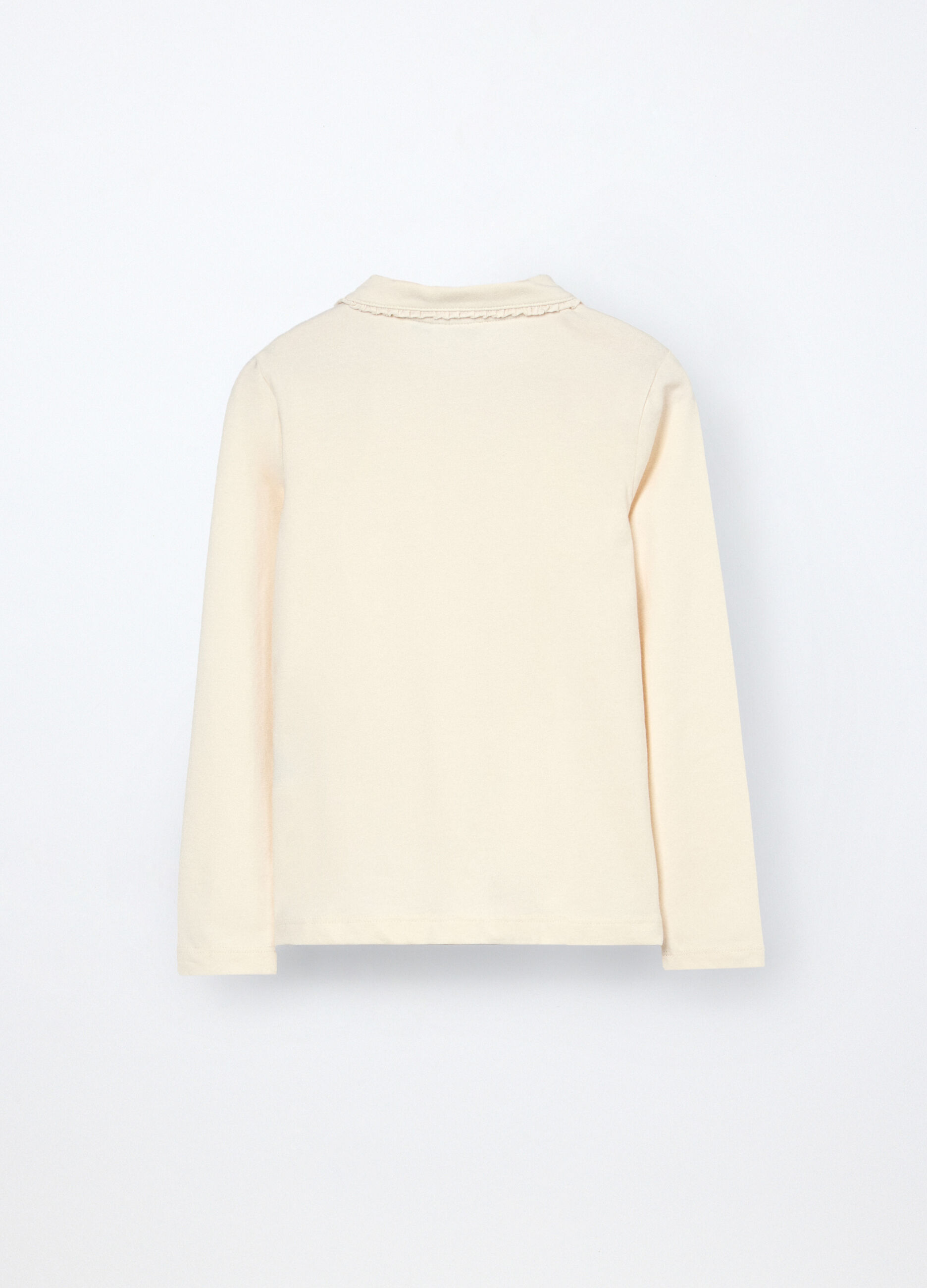 Polo a maniche lunghe in cotone stretch bambina