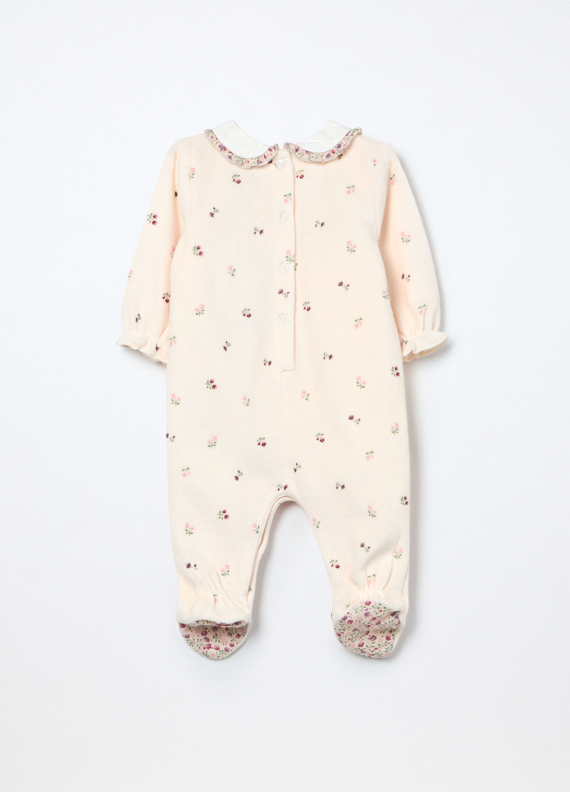 Tutina in misto cotone velour neonata_1