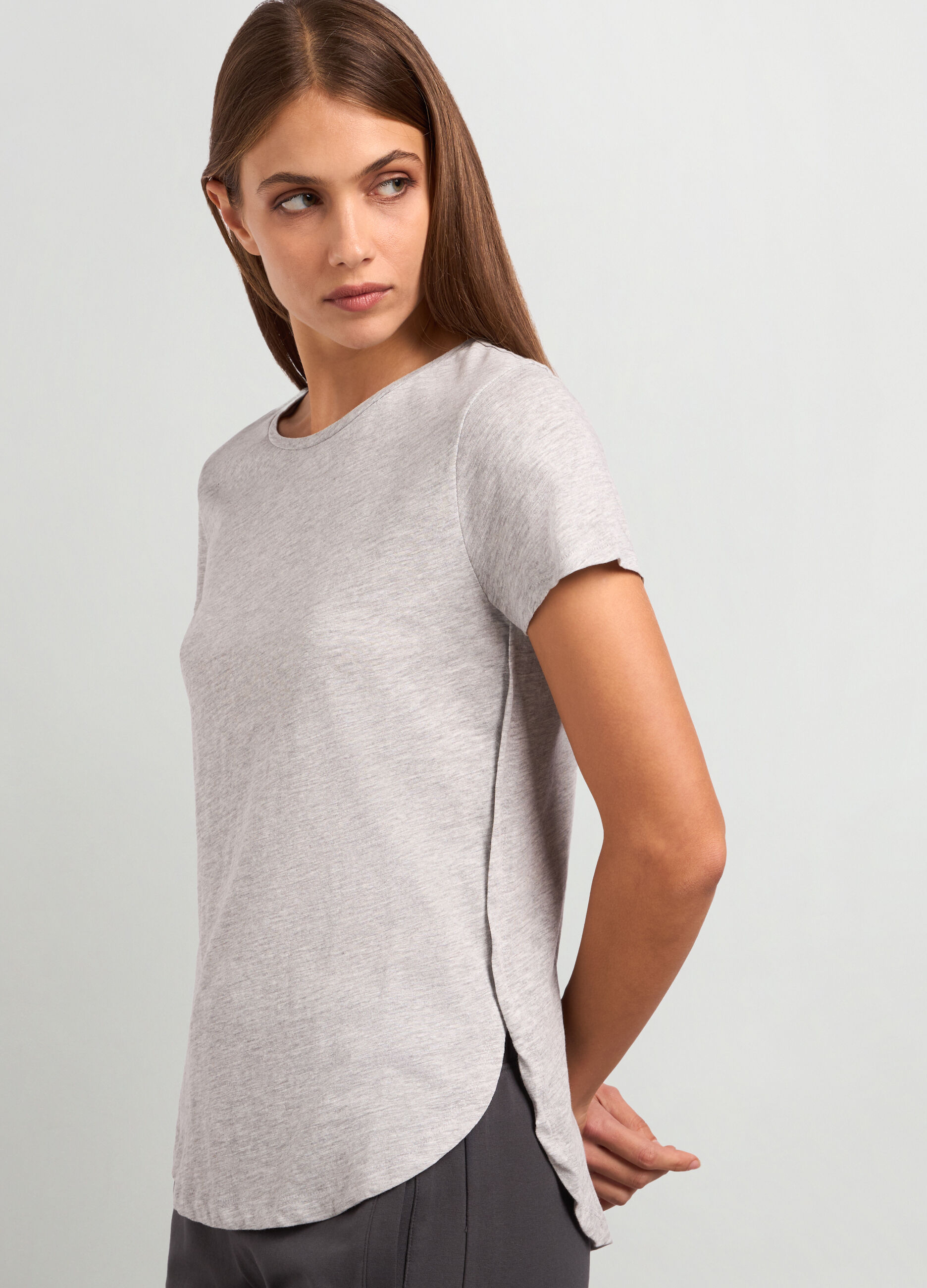 T-shirt in puro cotone slub maniche corte donna_2