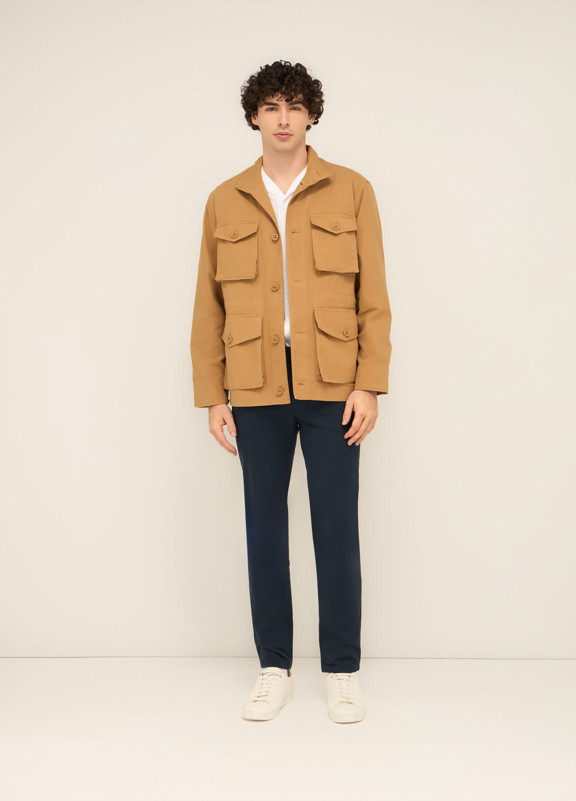 Field jacket in tela di cotone uomo_0
