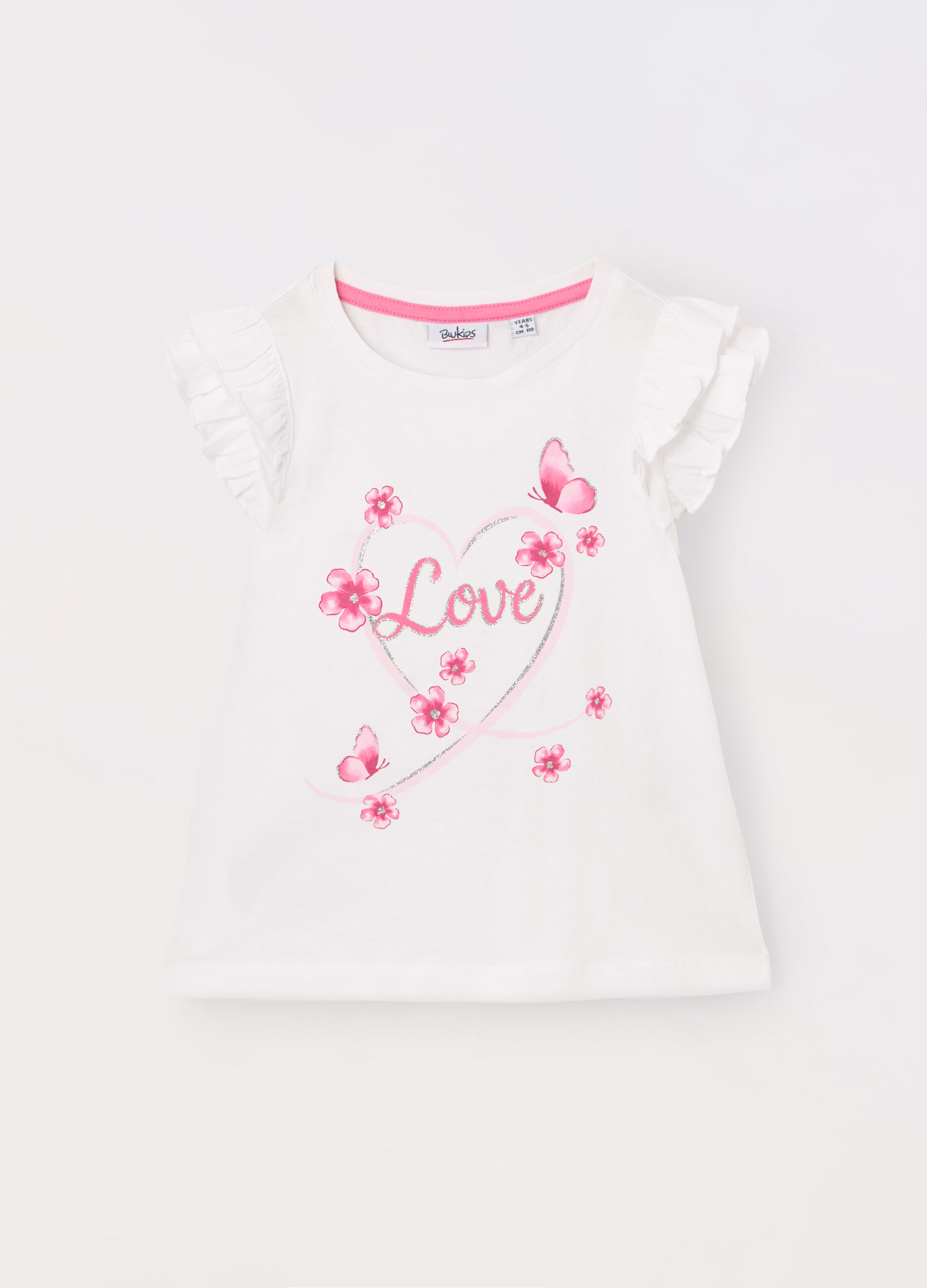 T-shirt in jersey di puro cotone bambina_0