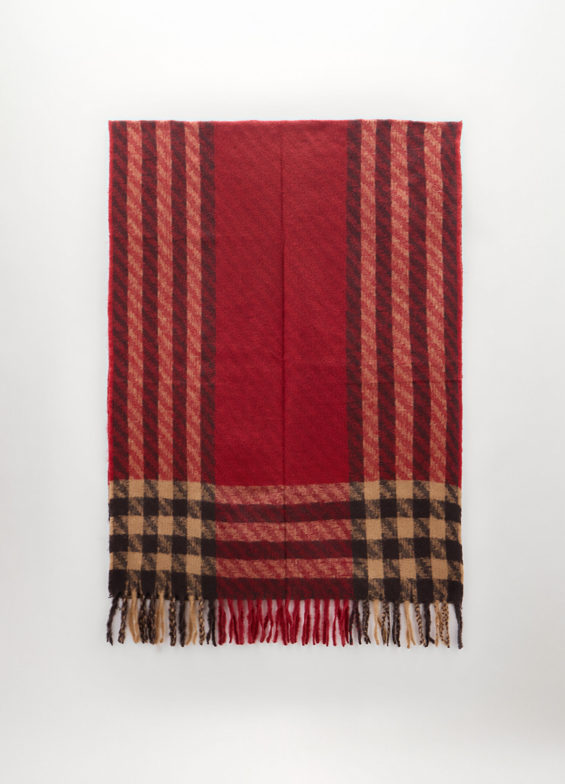 Sciarpa tricot a quadri donna_0