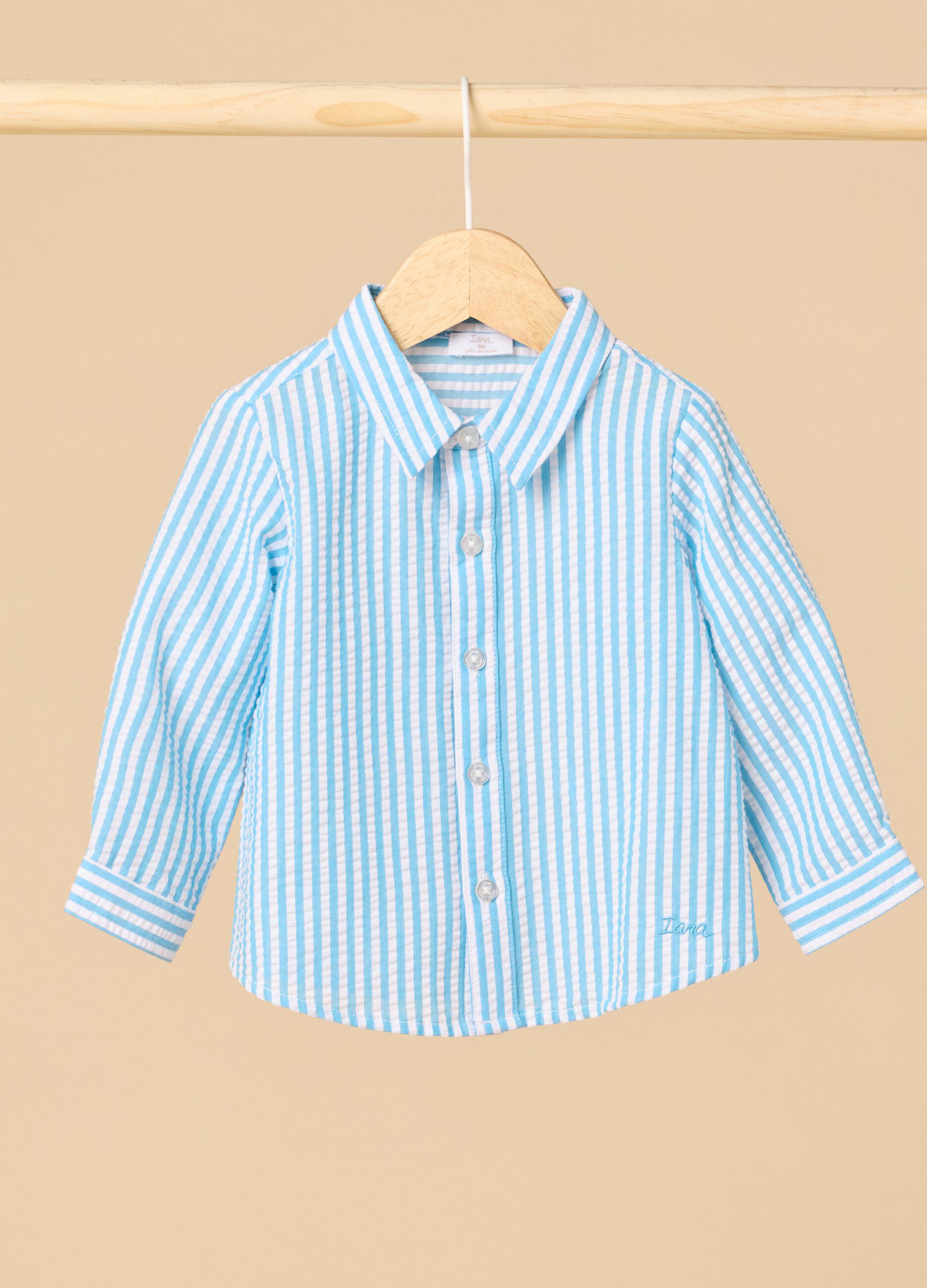 Camicia rigata IANA in misto cotone bambino_0