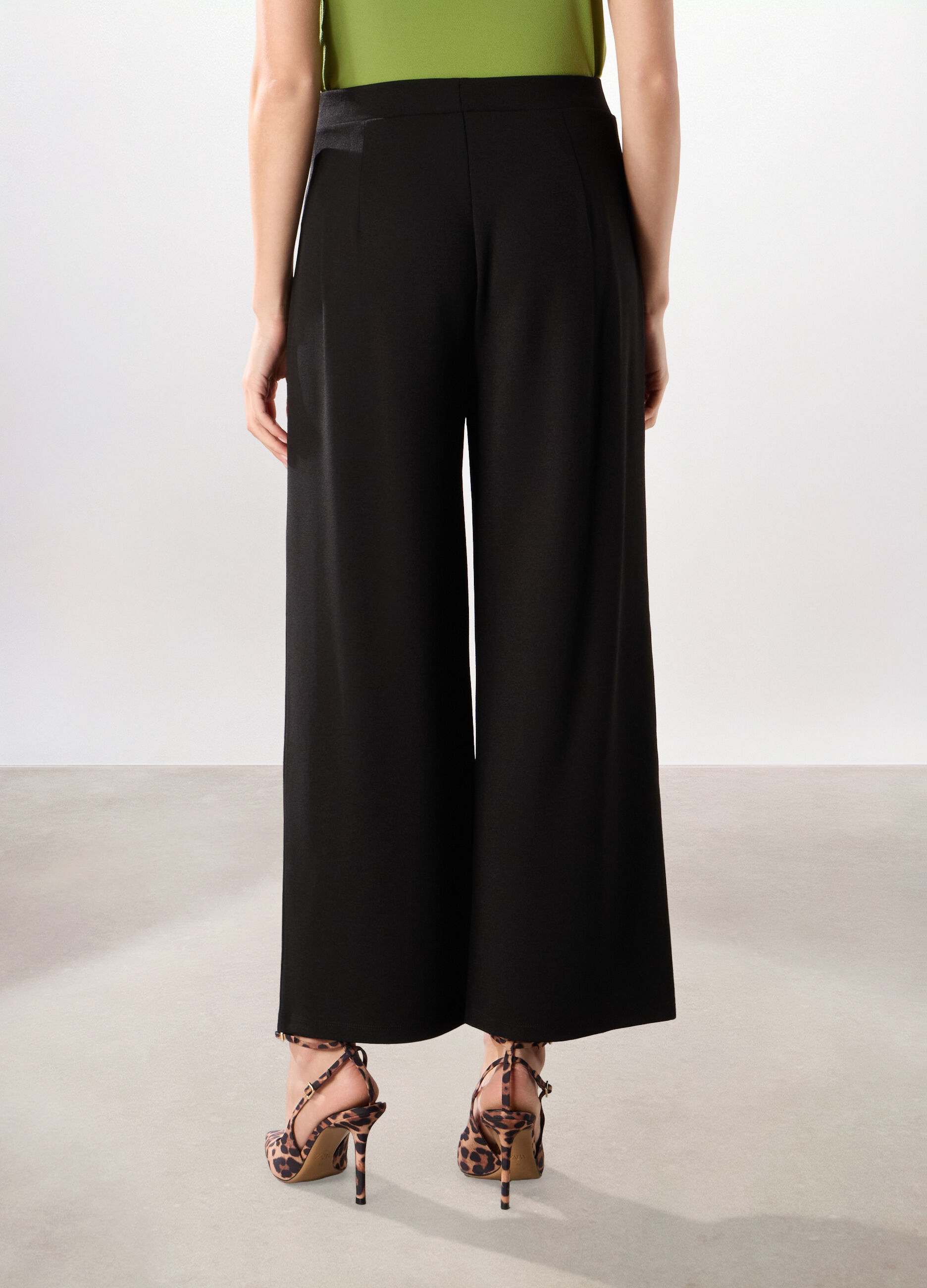 Pantaloni palazzo crepe donna _1