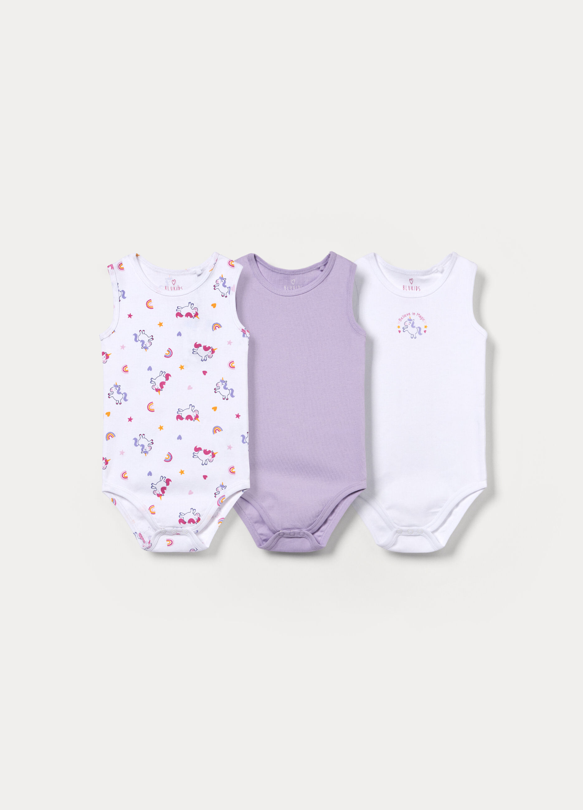 Pack 3 body in costina di puro cotone _0