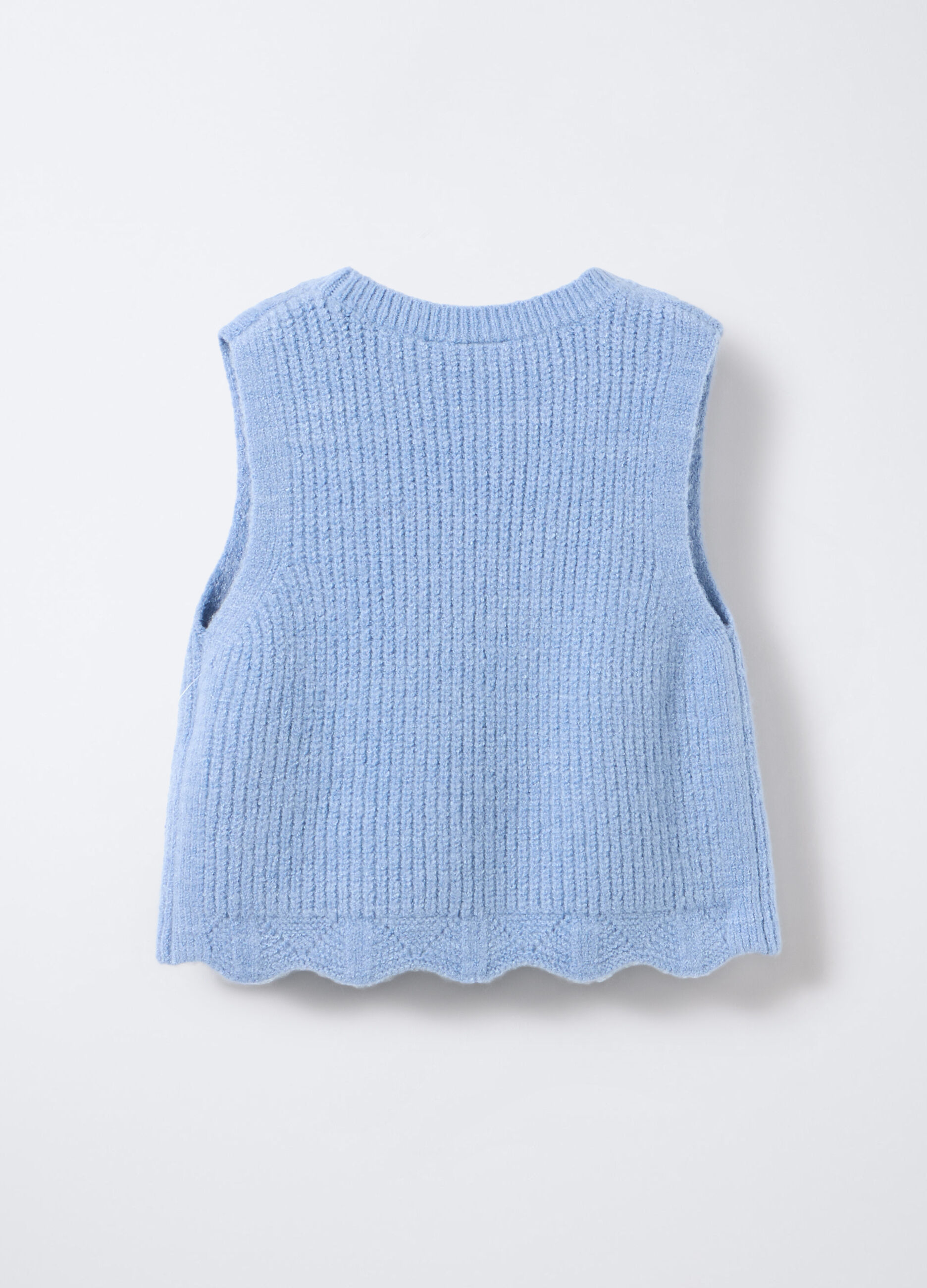 Gilet girocollo stretch a treccia bambina_1
