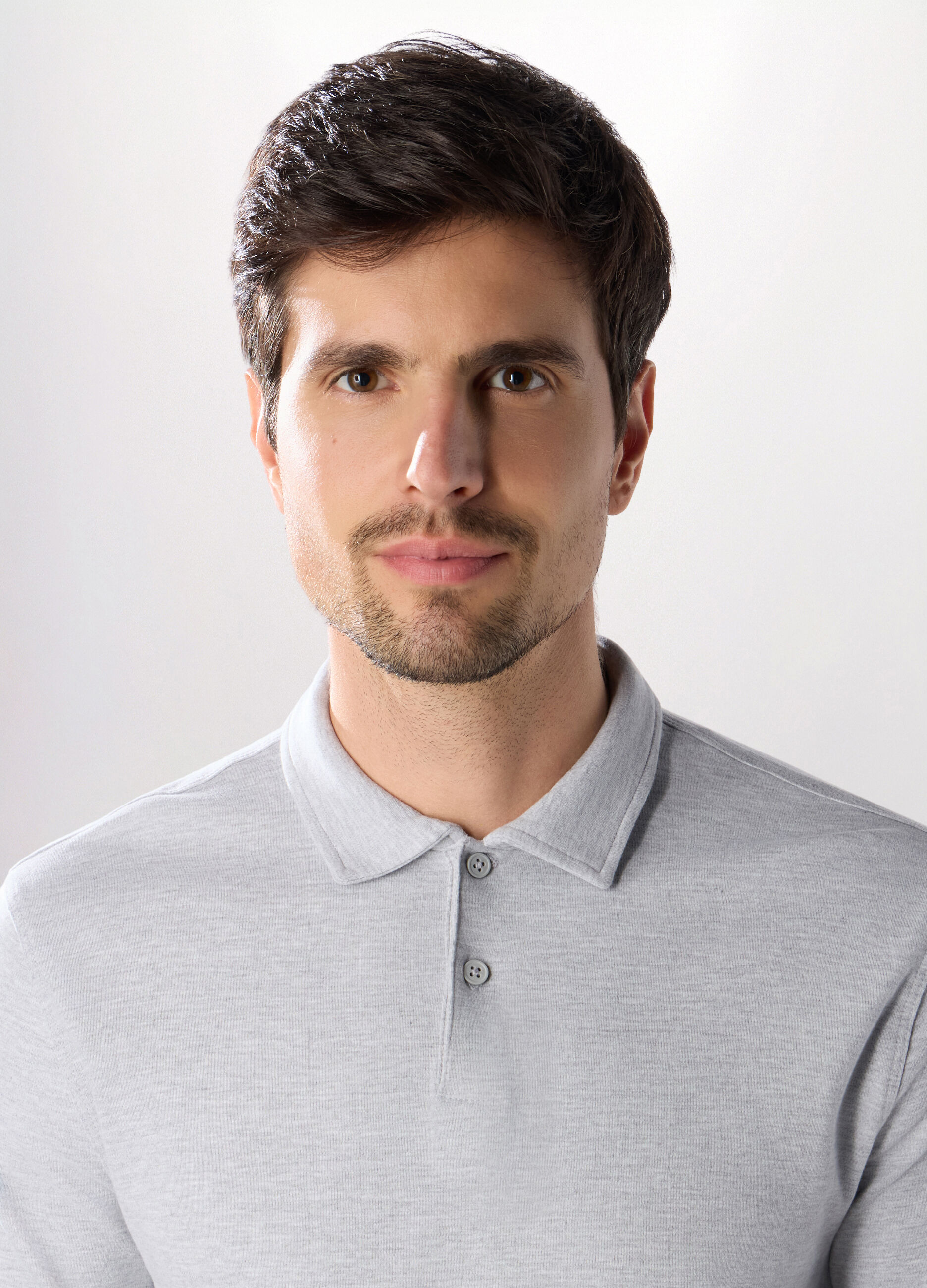 Polo a maniche lunghe in interlock di cotone_2