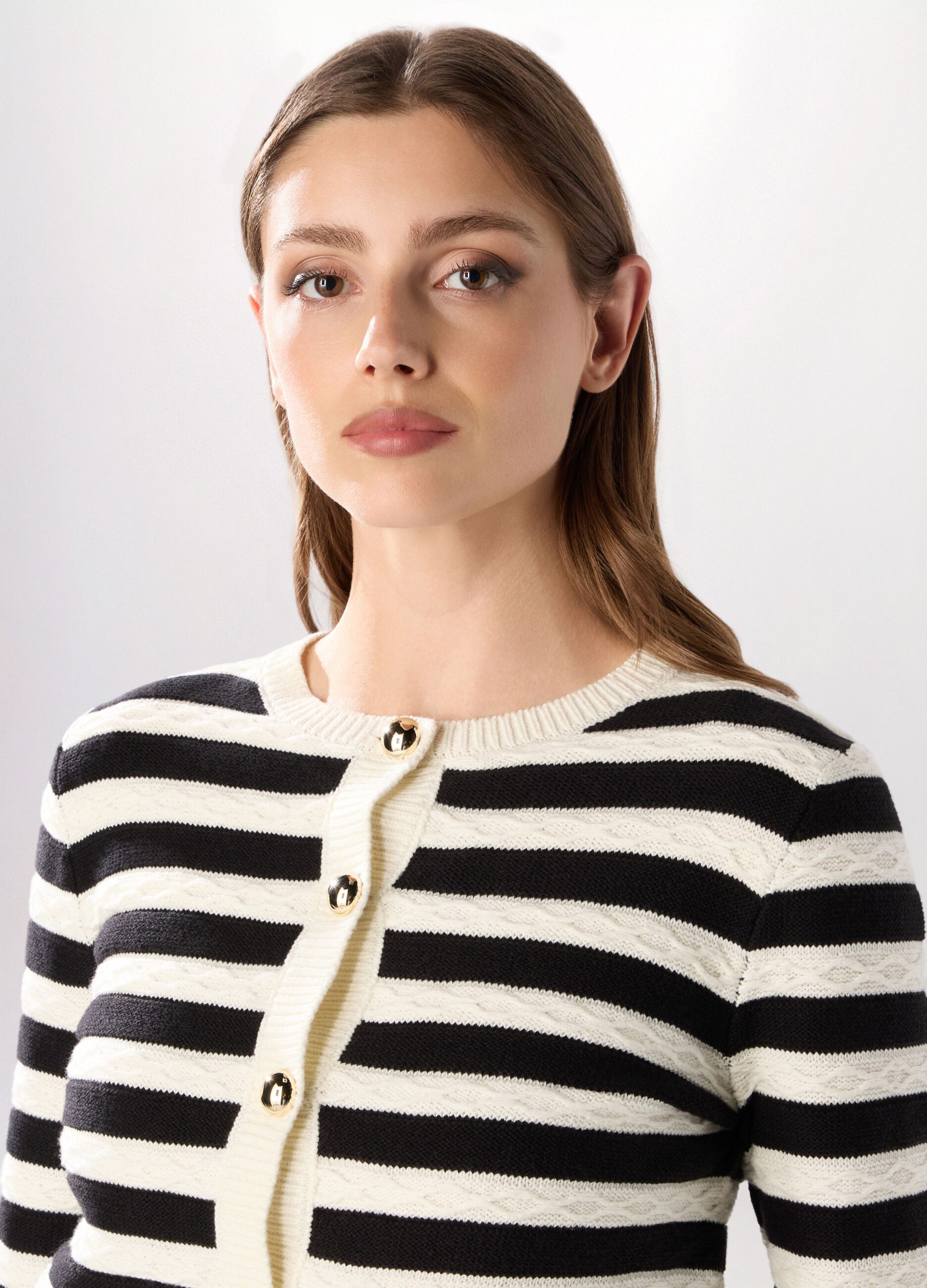 Cardigan tricot misto cotone donna_2