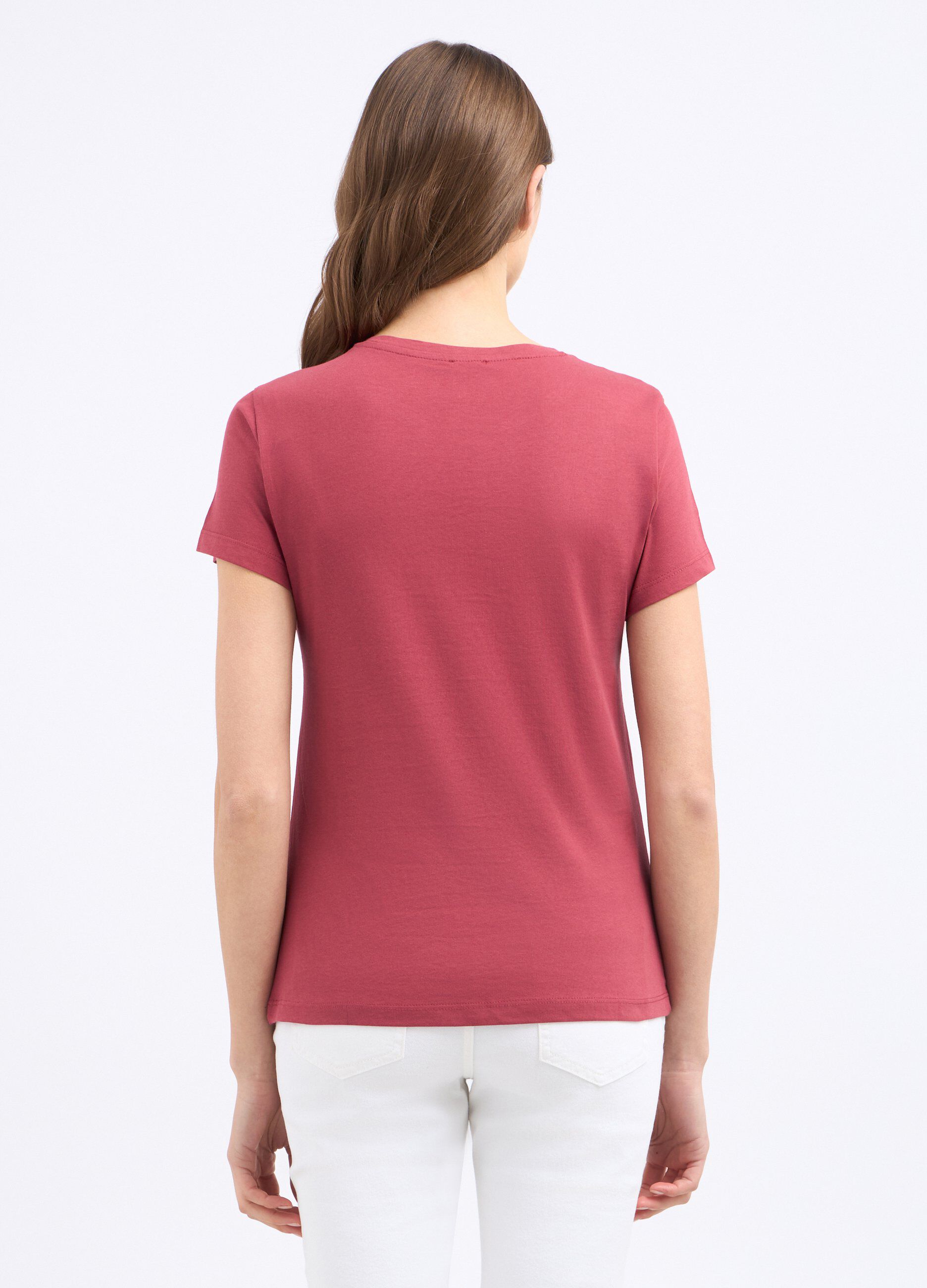 T-shirt in puro cotone con stampa donna_1