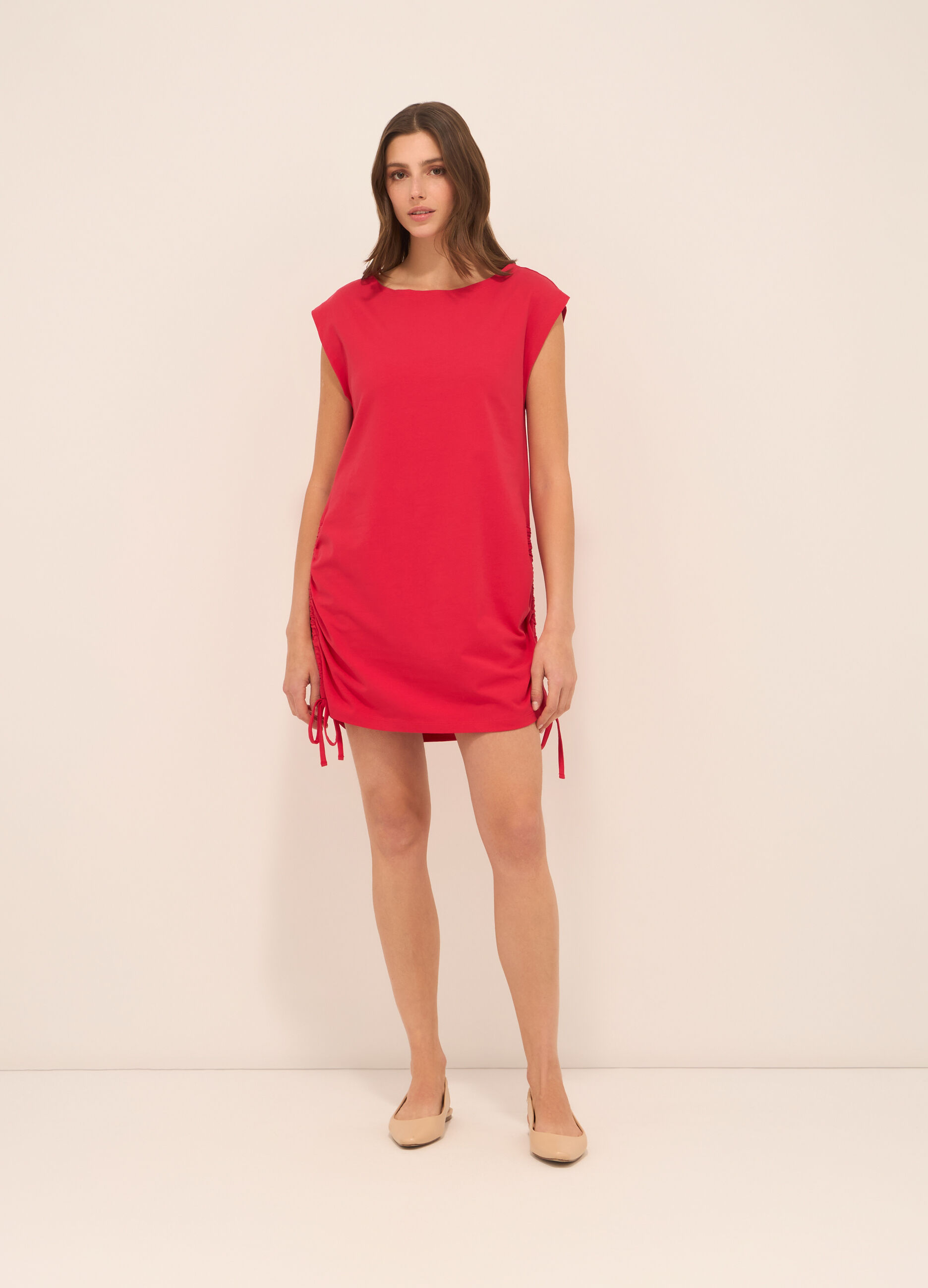 Abito corto in cotone stretch donna_0