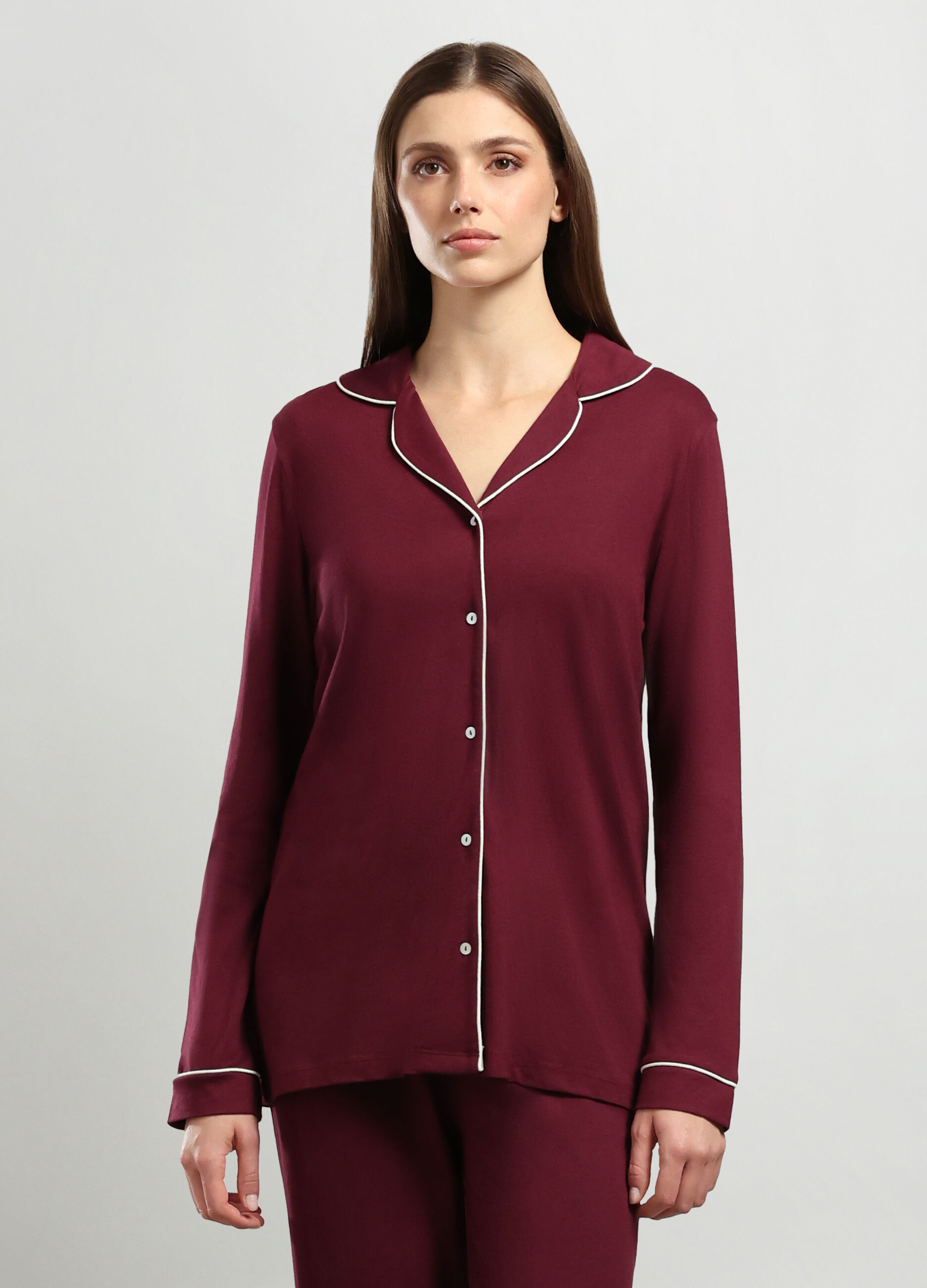 Top pigiama con collo revers donna_0
