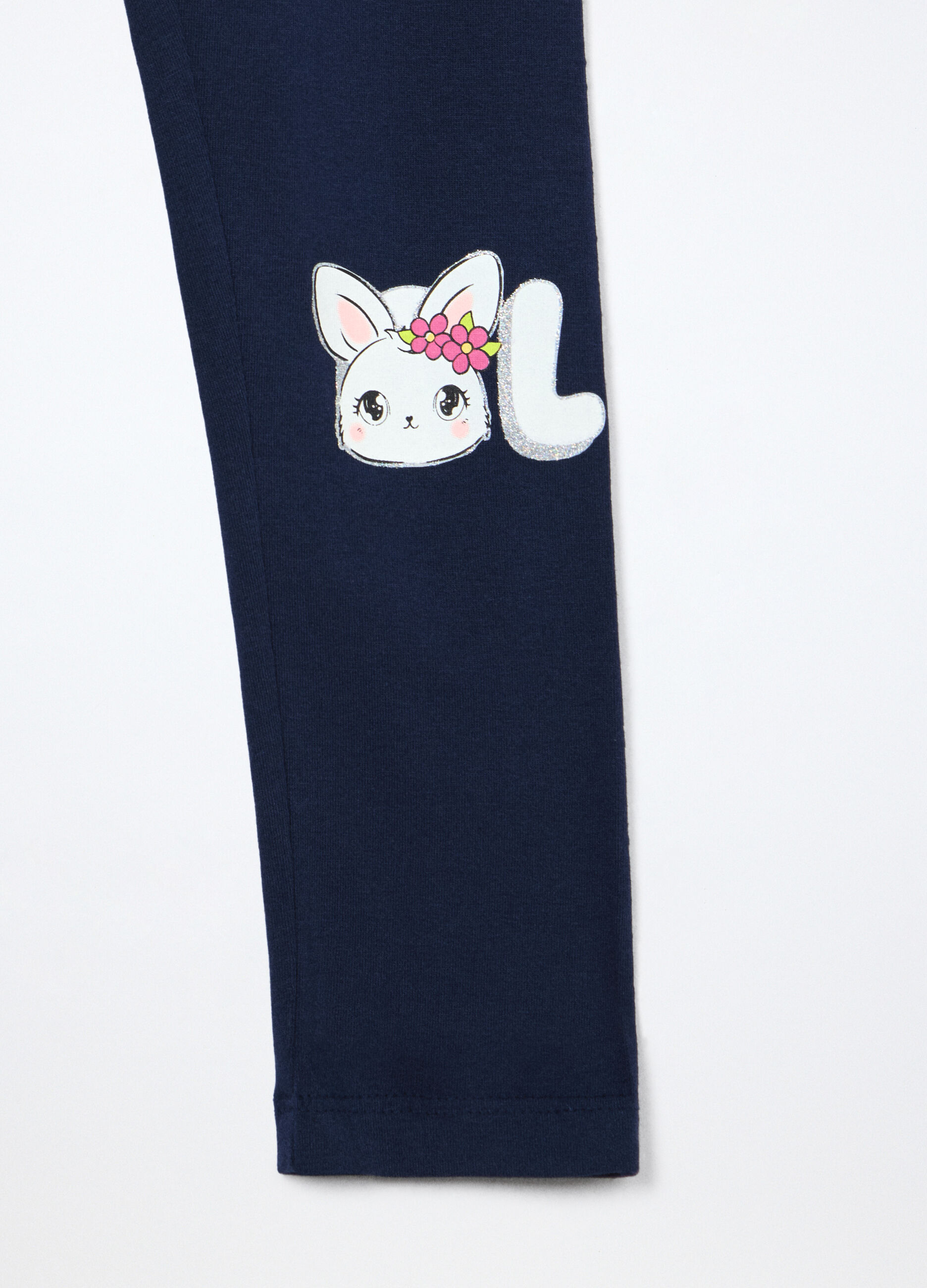 Leggings in jersey di cotone stretch bambina_2