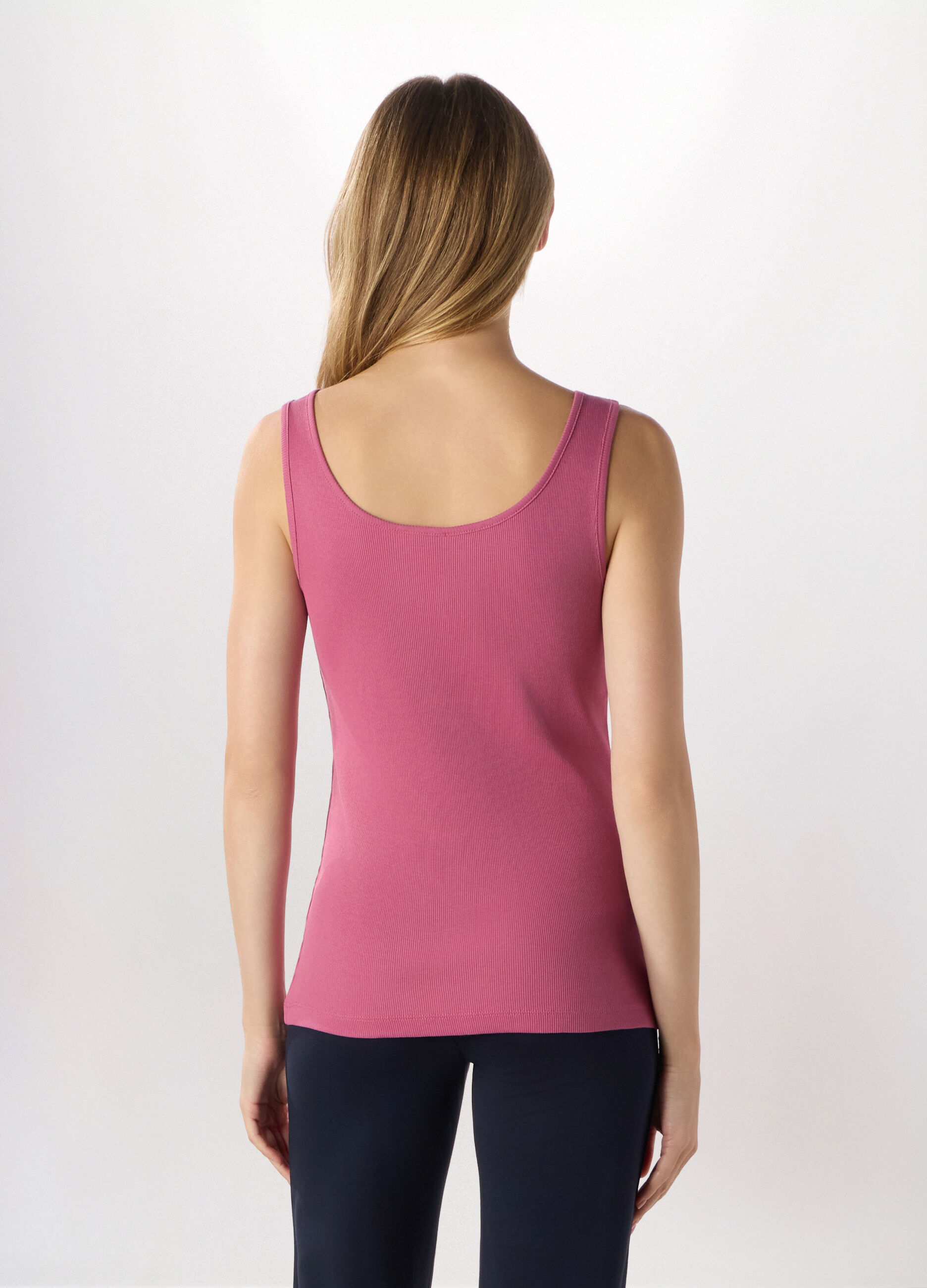 Canotta in costina di puro cotone donna_1