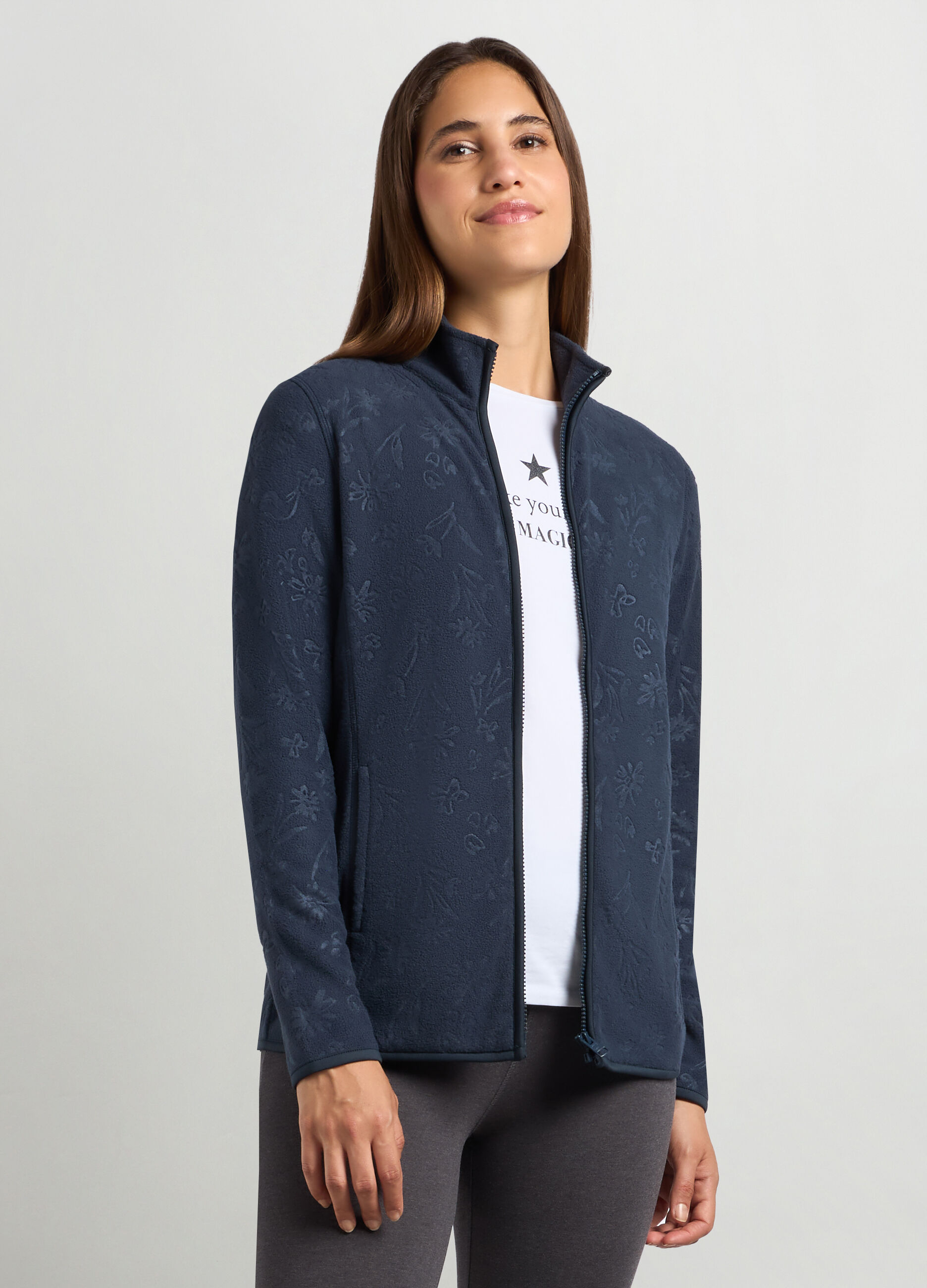 Felpa in pile full zip donna _0