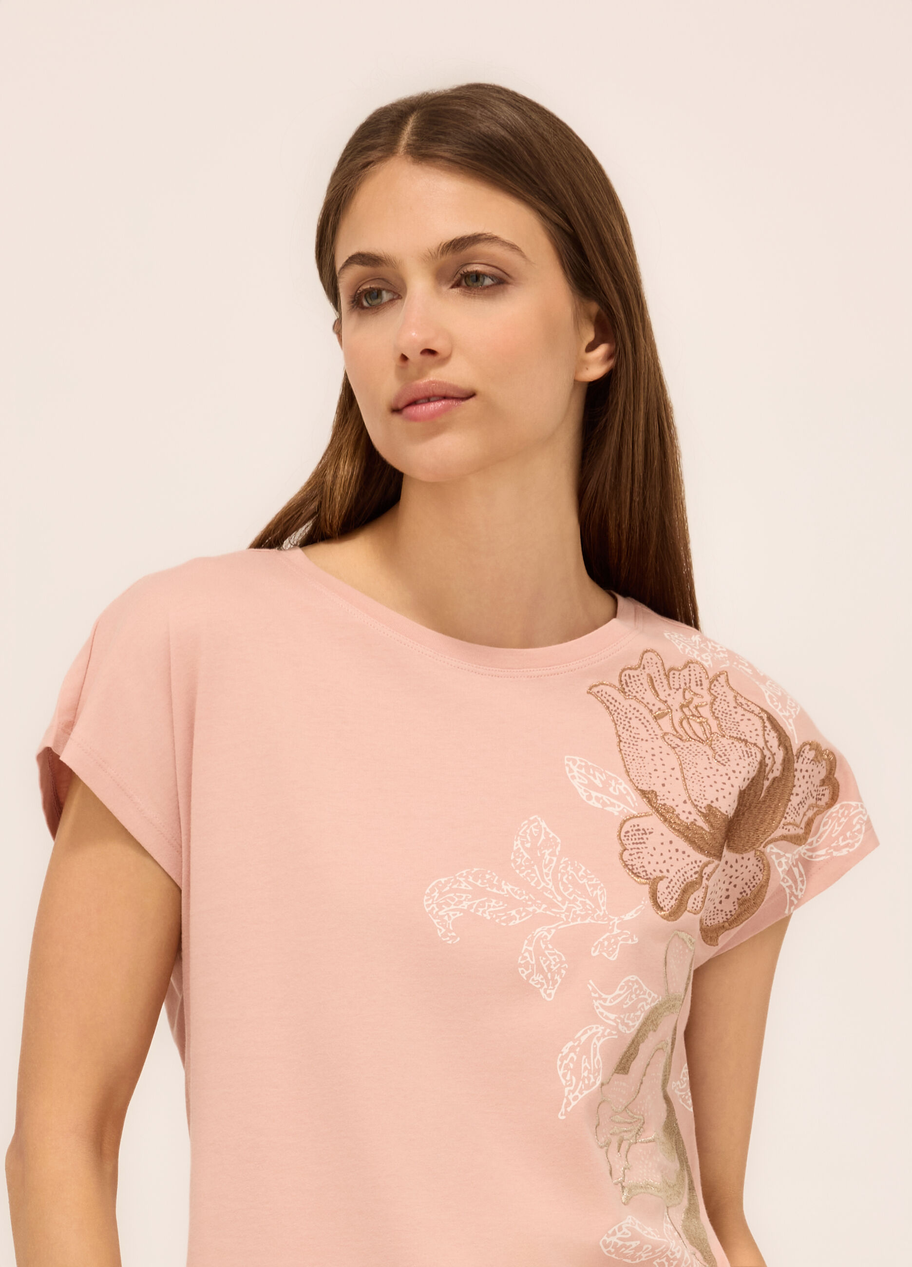 T-shirt in jersey di puro cotone donna_2