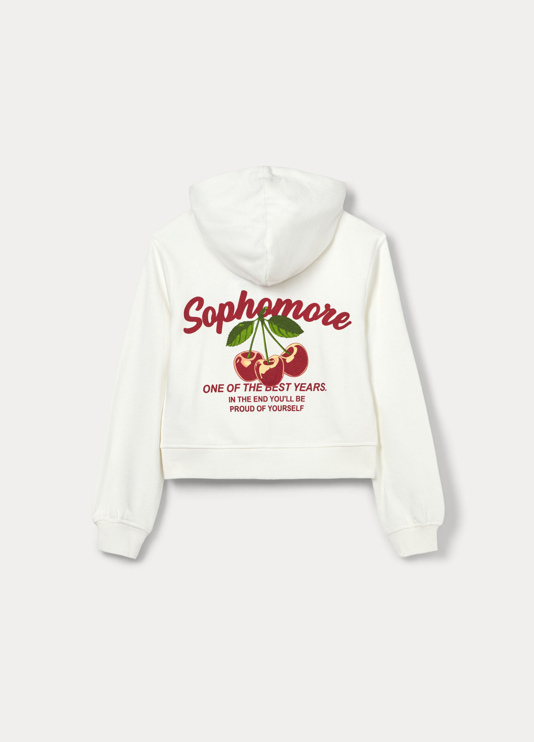 Felpa con cappuccio in french terry di puro cotone ragazza_1