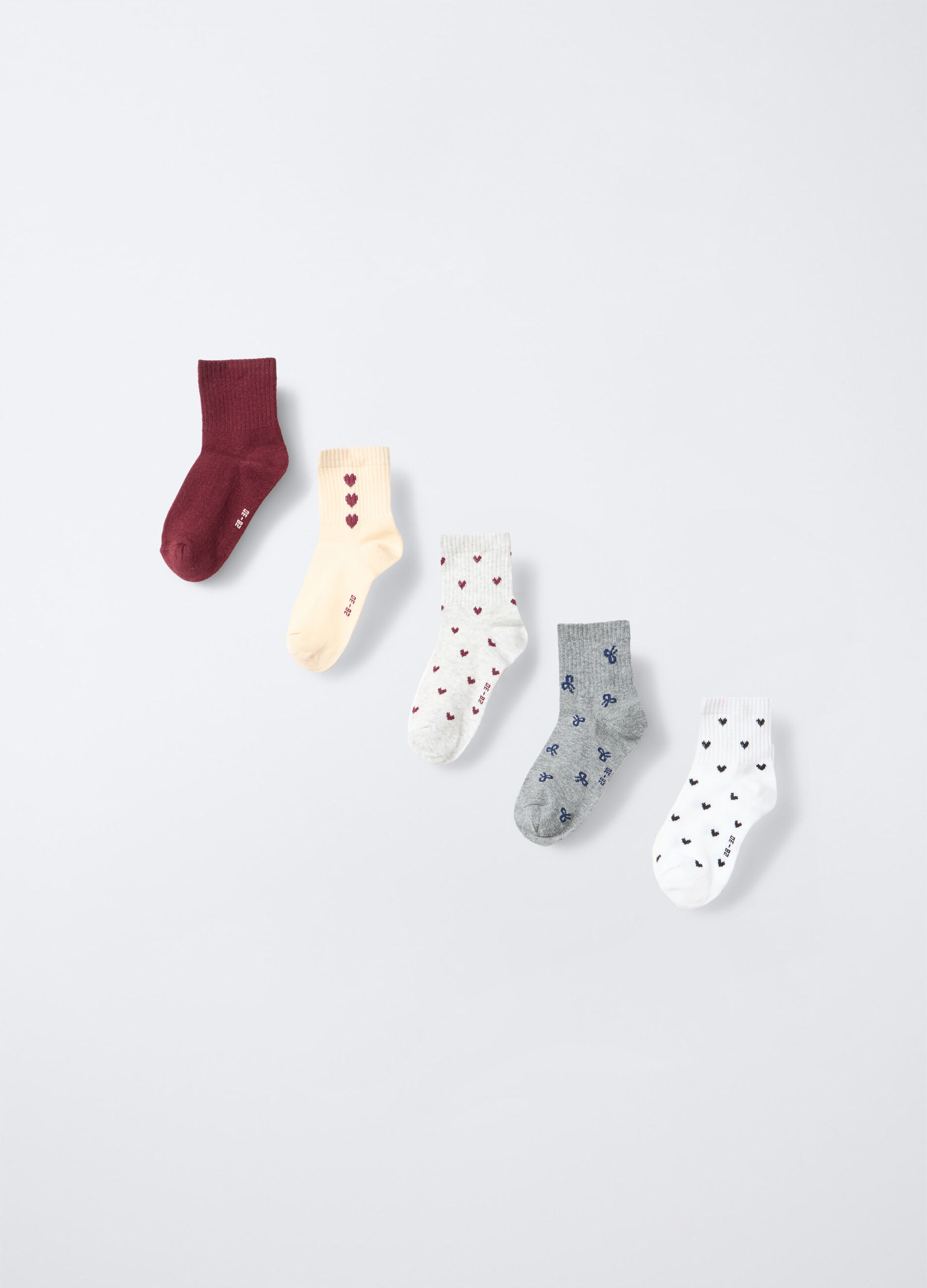 Pack 5 calze corte misto cotone stretch bambina_1