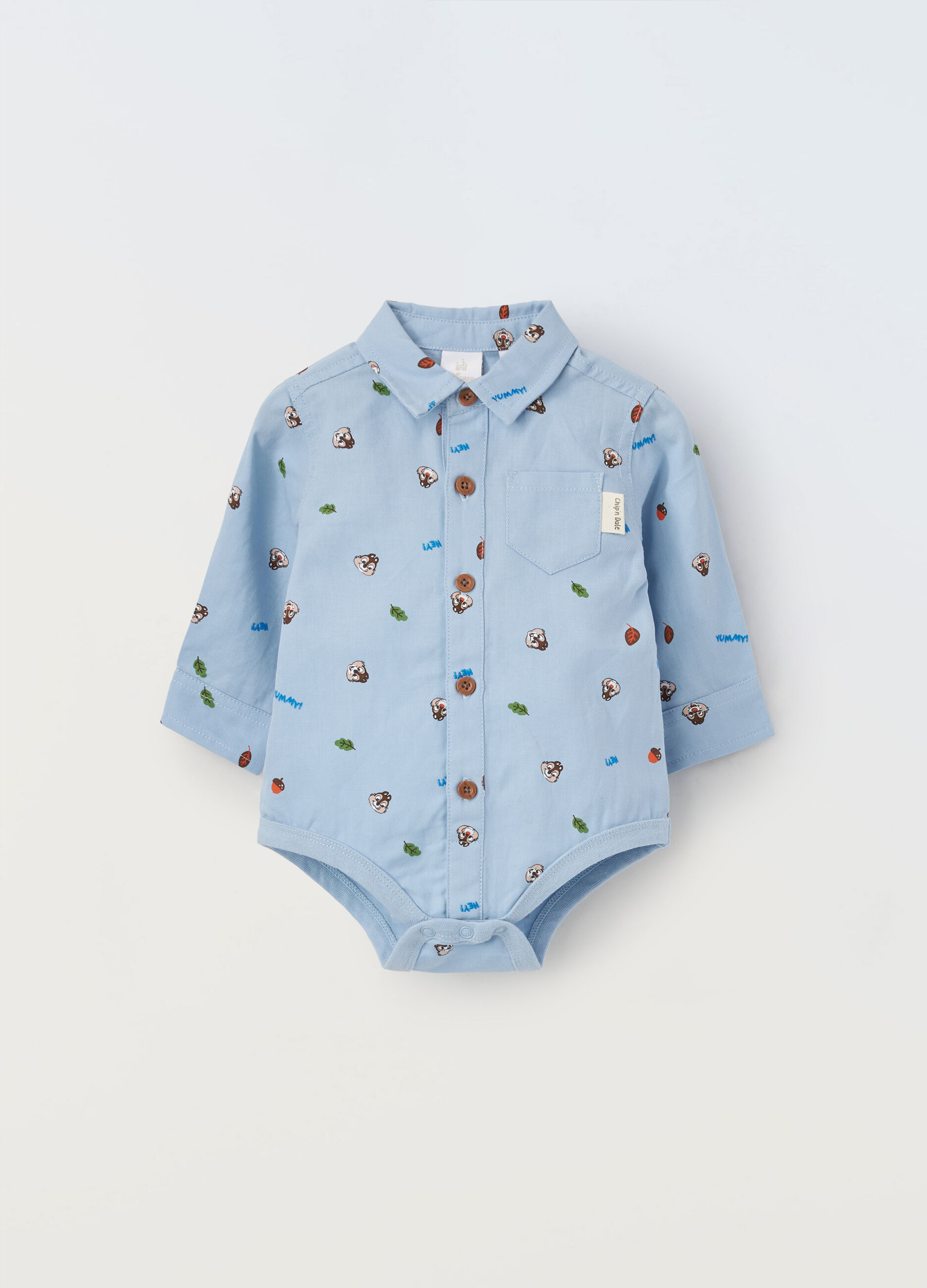 Body camicia in puro cotone neonato_0