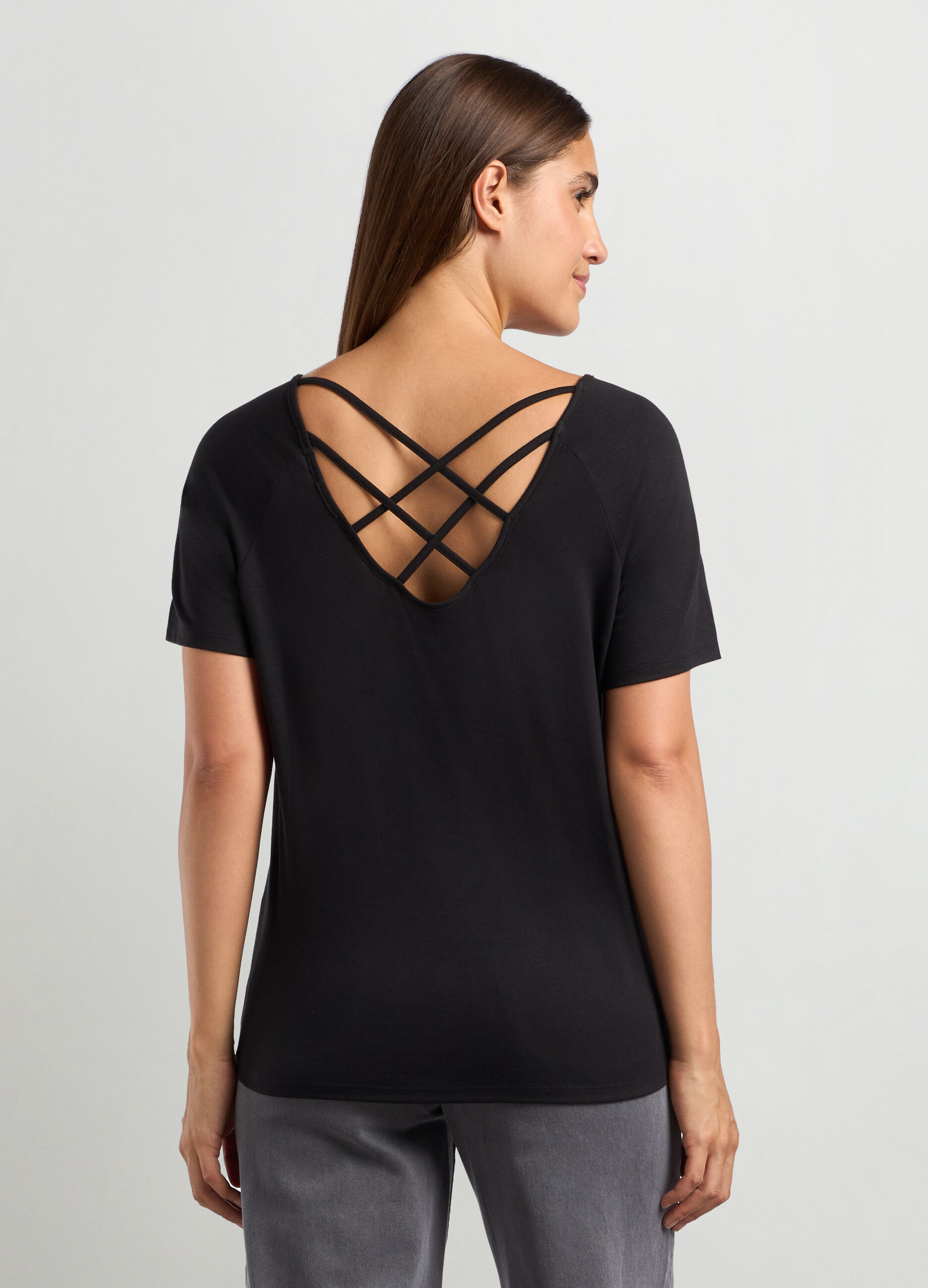 T-shirt in misto viscosa stretch donna_1